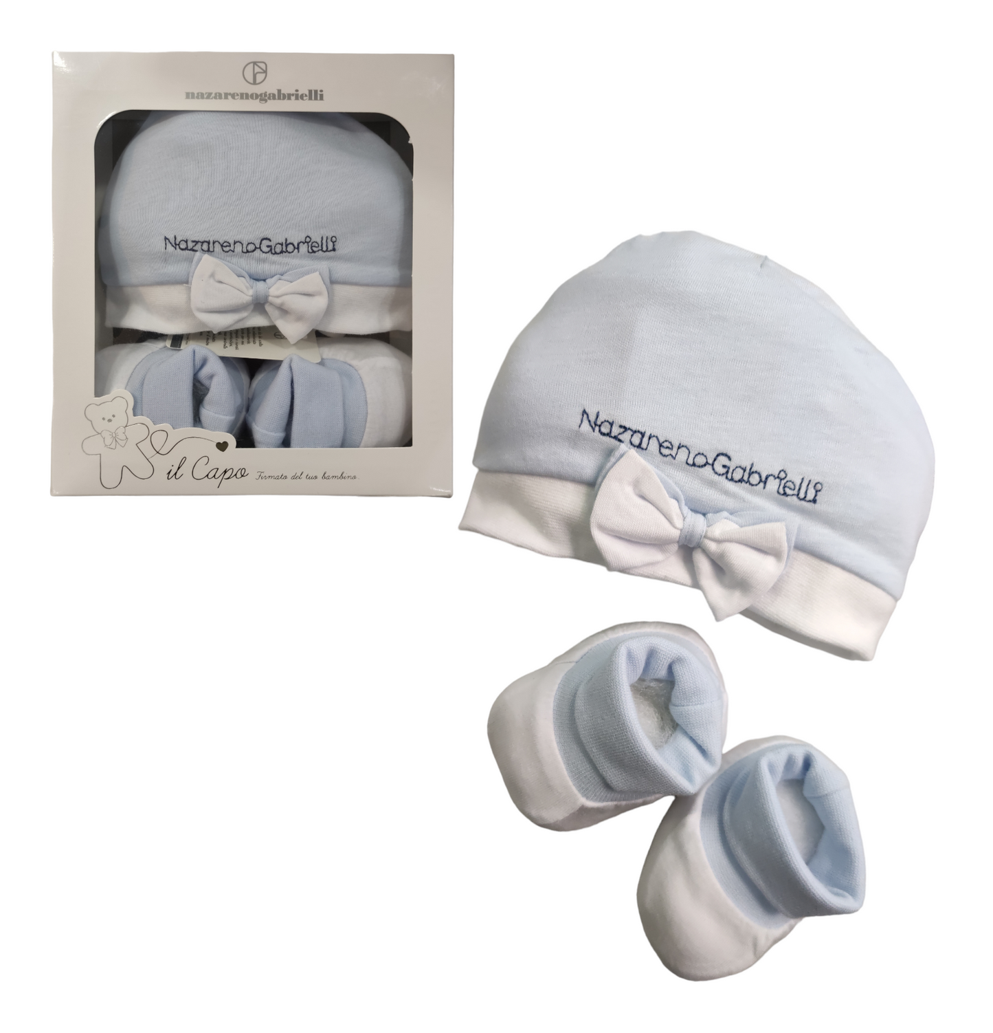 Cappello e Babbucce Cotone Nazareno Gabrielli Primi Mesi Neonata