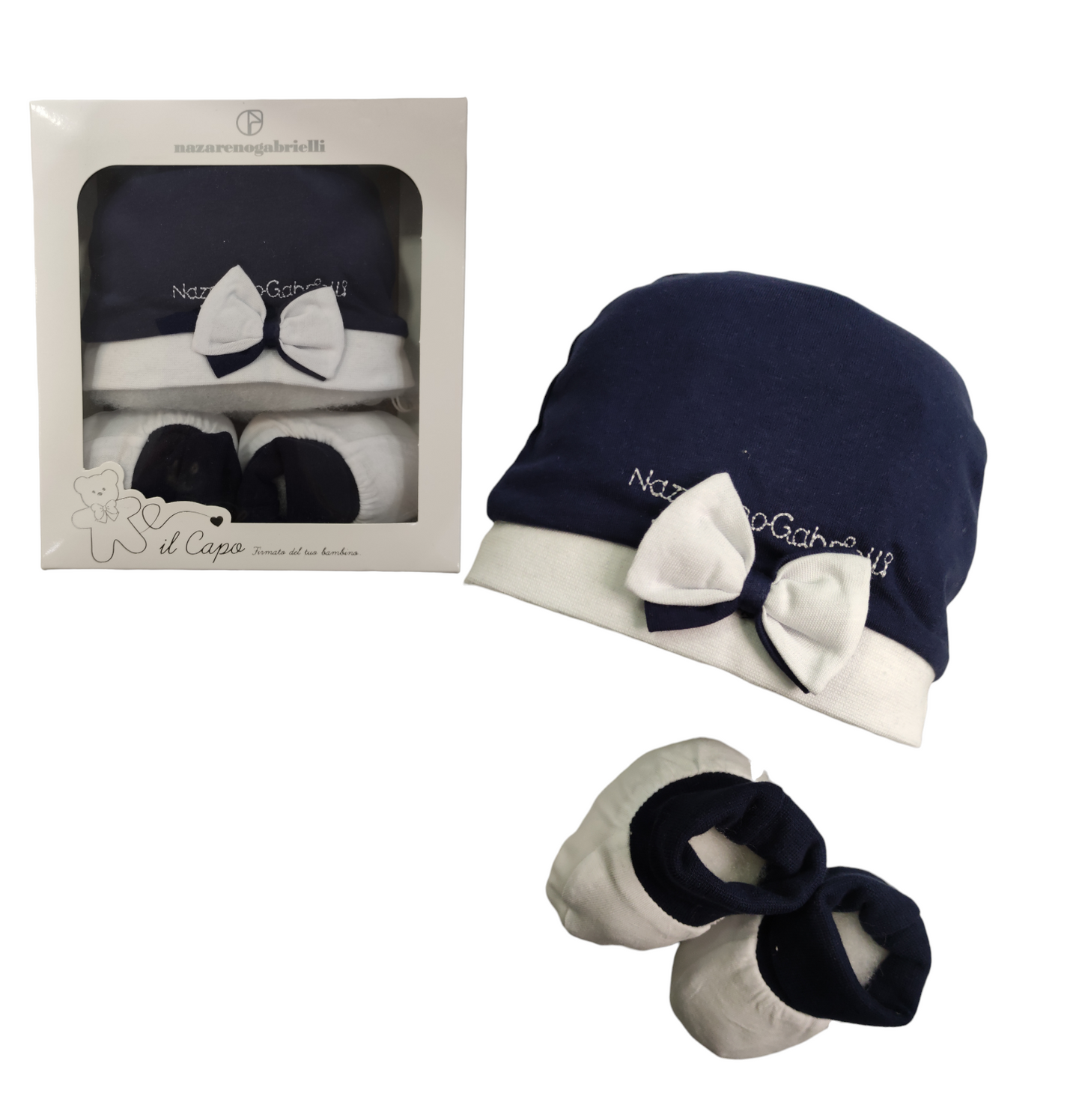 Cappello e Babbucce Cotone Nazareno Gabrielli Primi Mesi Neonata