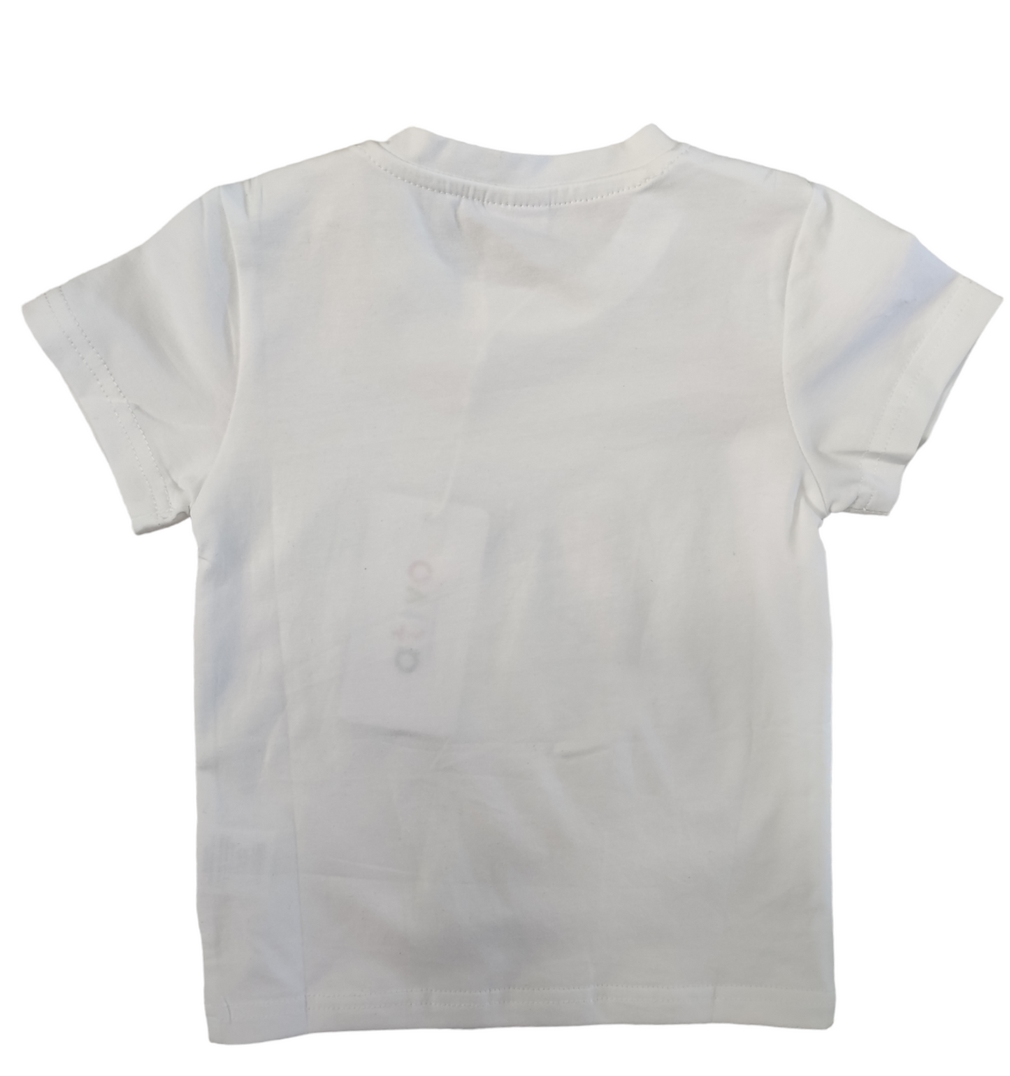 T-shirt Bianca in Cotone Manica Corta con Stampa Camper Bambino 6-36 Mesi