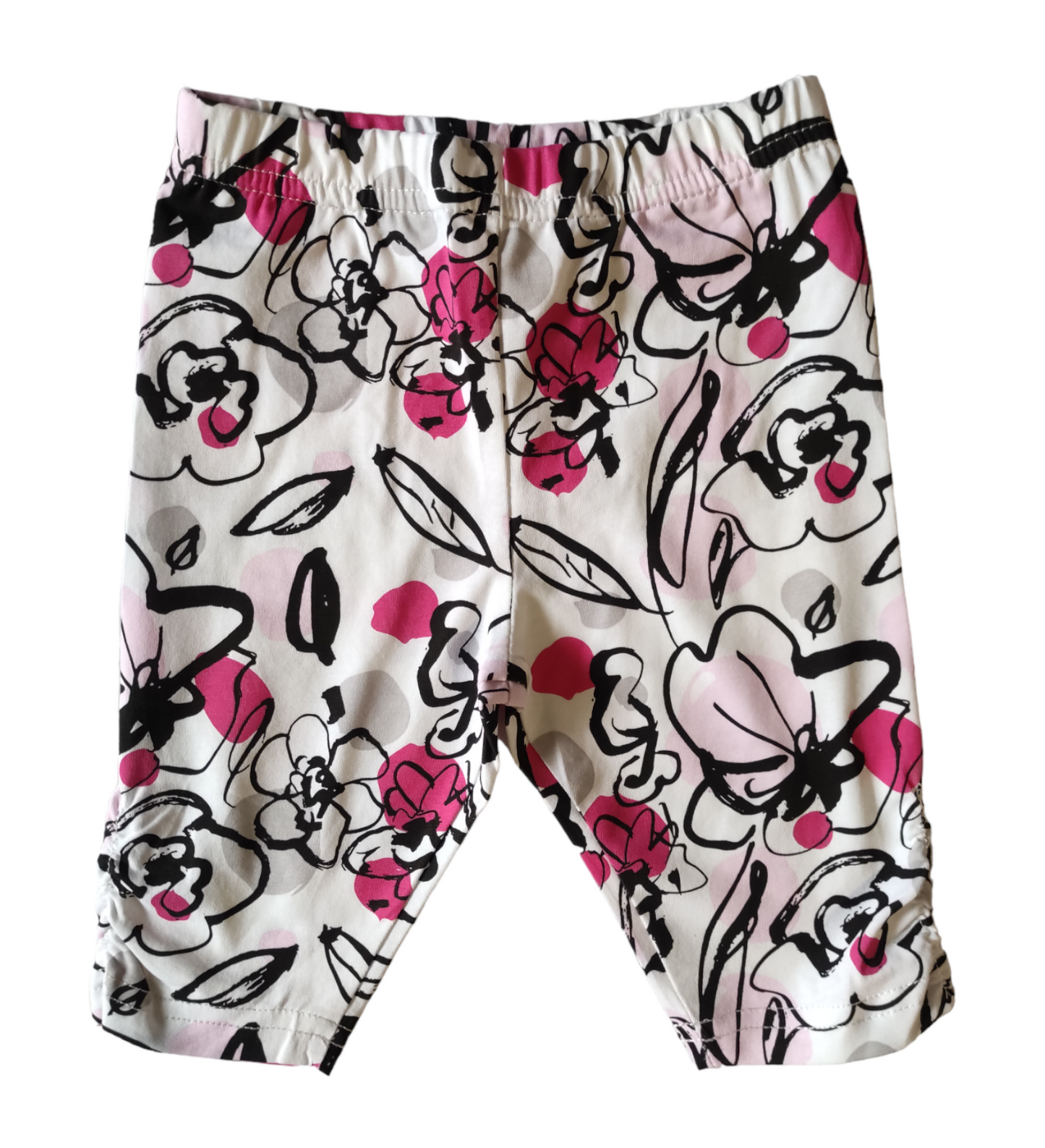 Completino in Jersey di Cotone Magliettina e Leggings Pinocchietto Fantasia a Fiori Bambina 6-36 Mesi
