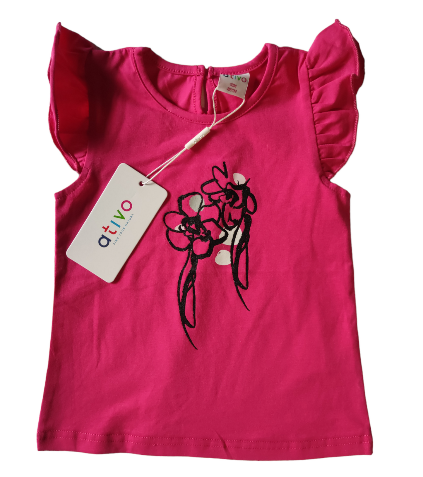 Completino in Jersey di Cotone Magliettina e Leggings Pinocchietto Fantasia a Fiori Bambina 6-36 Mesi
