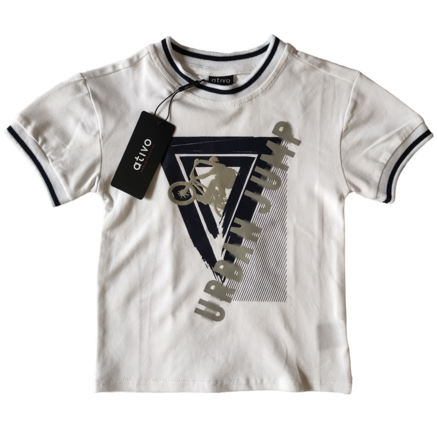 T-Shirt Manica Corta Girocollo in Cotone Con Stampa Urban Jump Ativo Kids Bambino Ragazzo 4-16 Anni