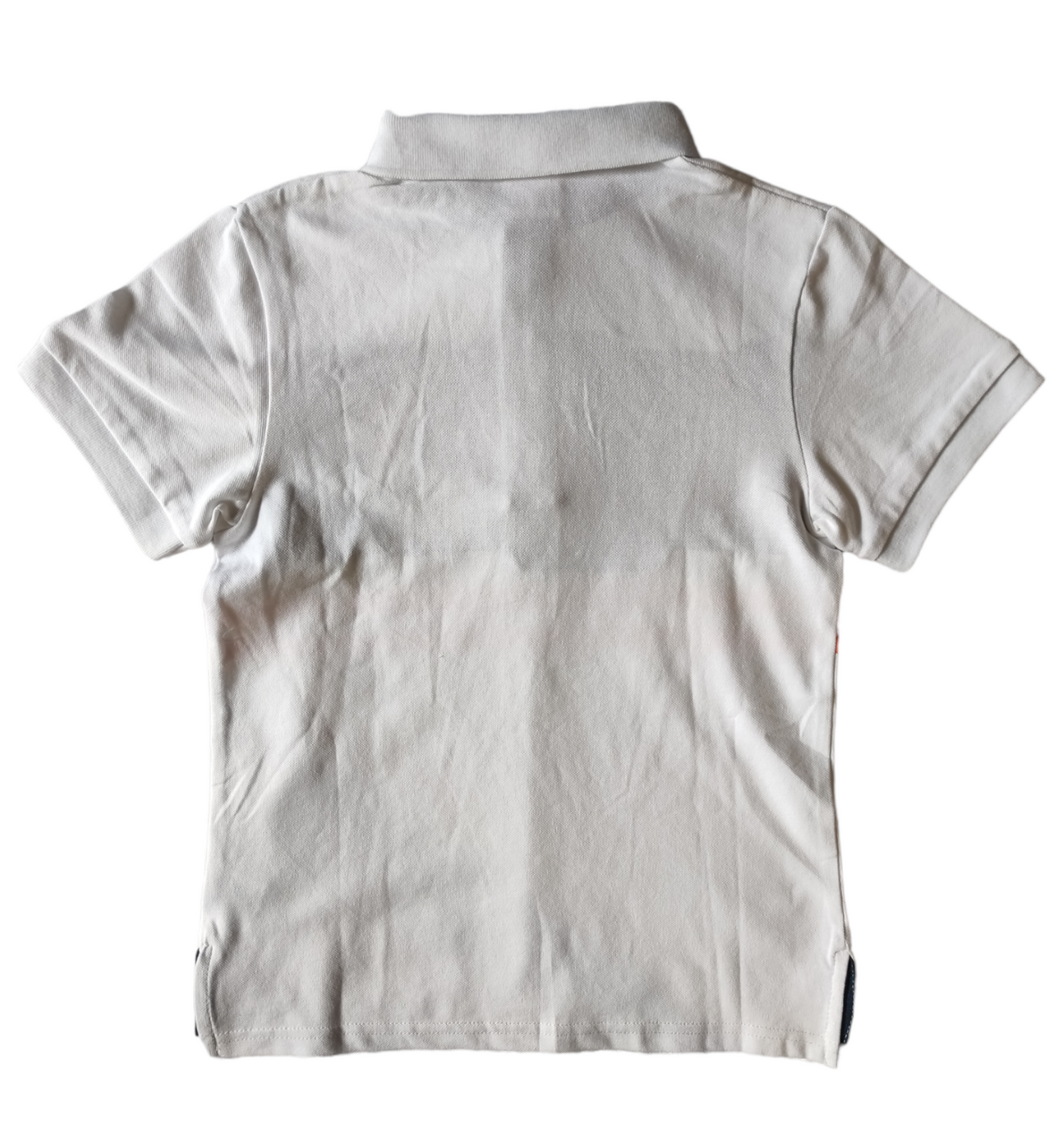 Polo Bianca in Cotone Manica Corta Righe Arancio Ativo Kids Bambino Ragazzo 4-16 Anni
