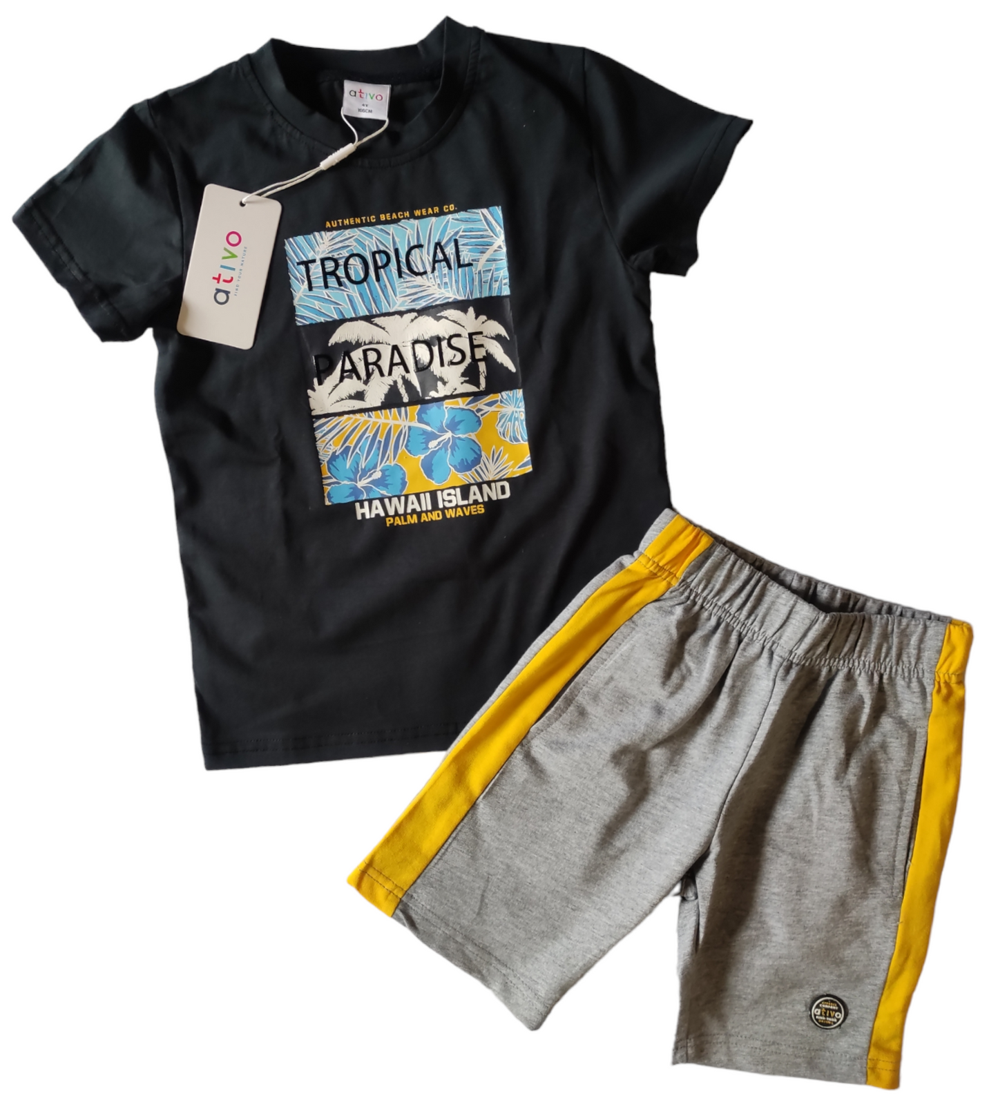 Completo Estivo 2 Pezzi T-Shirt e Shorts Morbido Cotone Ativo Kids Bambino Ragazzo 4-14 Anni