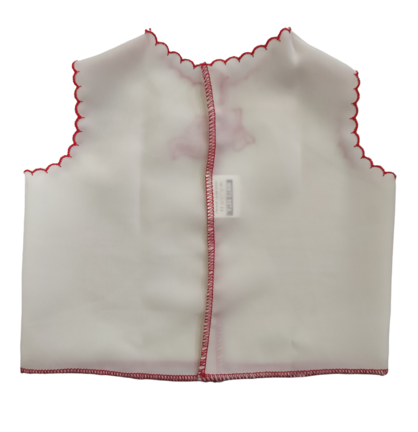 Camicina Della Fortuna Bianca con Ricamo Rosso in Seta Neonato Neonata Porta Fortuna