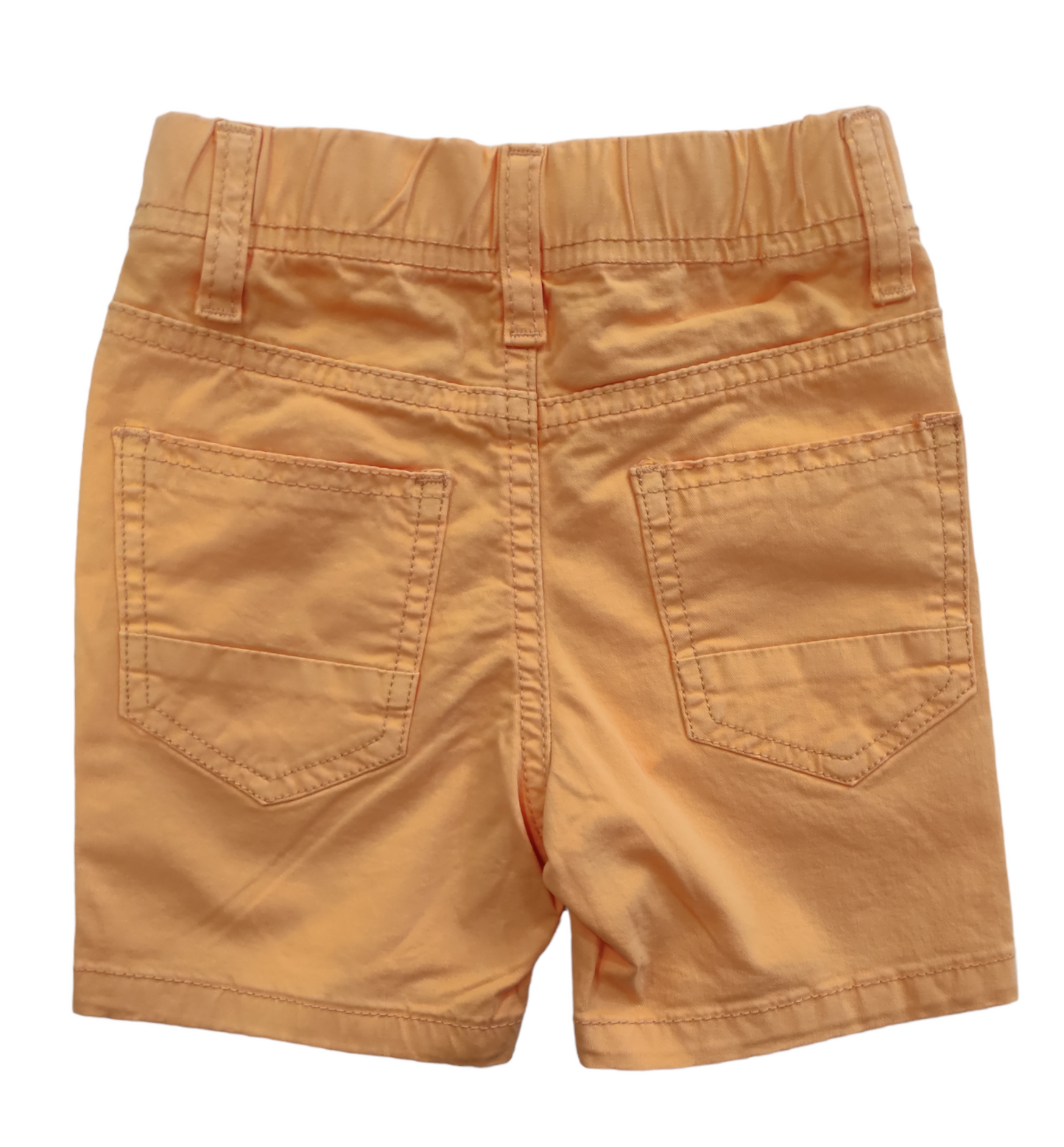 Completo T-shirt Bianca con Stampa e Bermuda in Jersey di Cotone Arancione Bambino 12-36 Mesi
