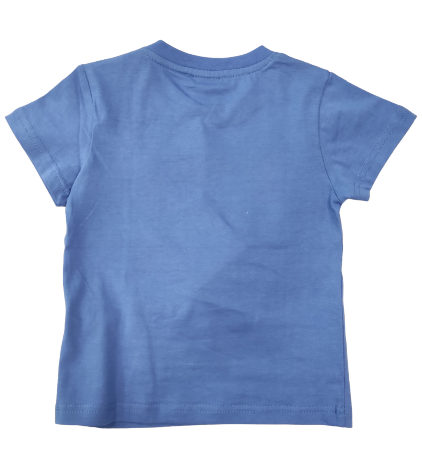 T-Shirt a Manica Corta in Jersey di Cotone con Stampa Riquadro Ricamato Bambino 6-36 Mesi