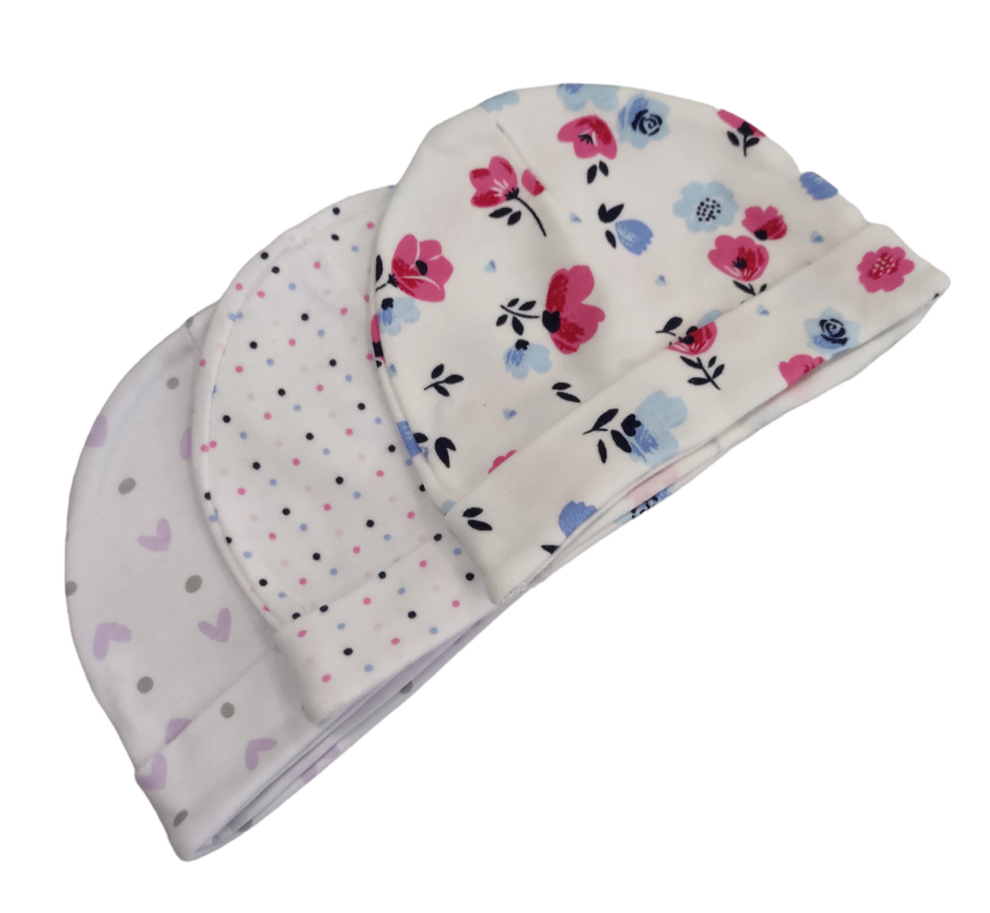 Cappellino Neonata Cuffietta Fantasia Confezione 3 in 1 Sunnozy