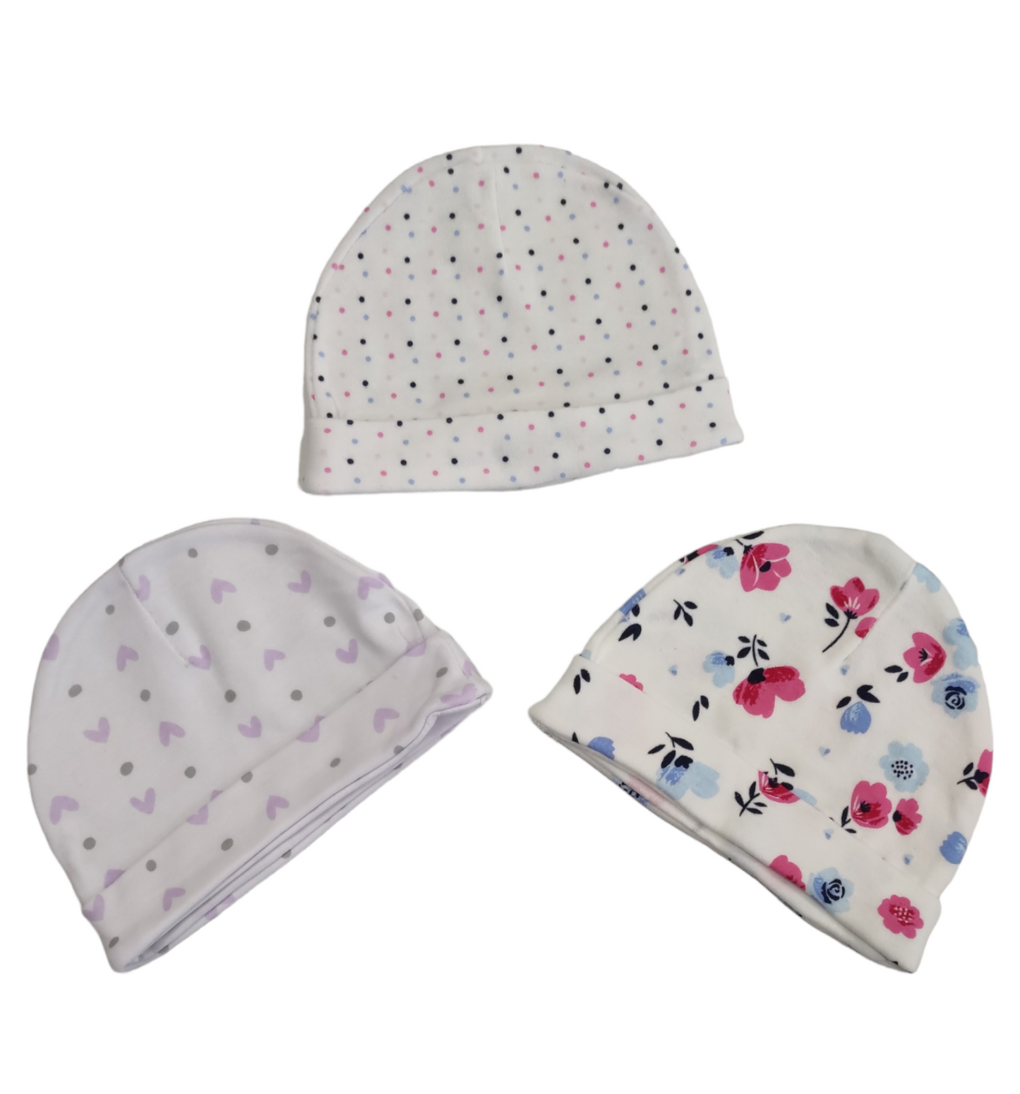 Cappellino Neonata Cuffietta Fantasia Confezione 3 in 1 Sunnozy