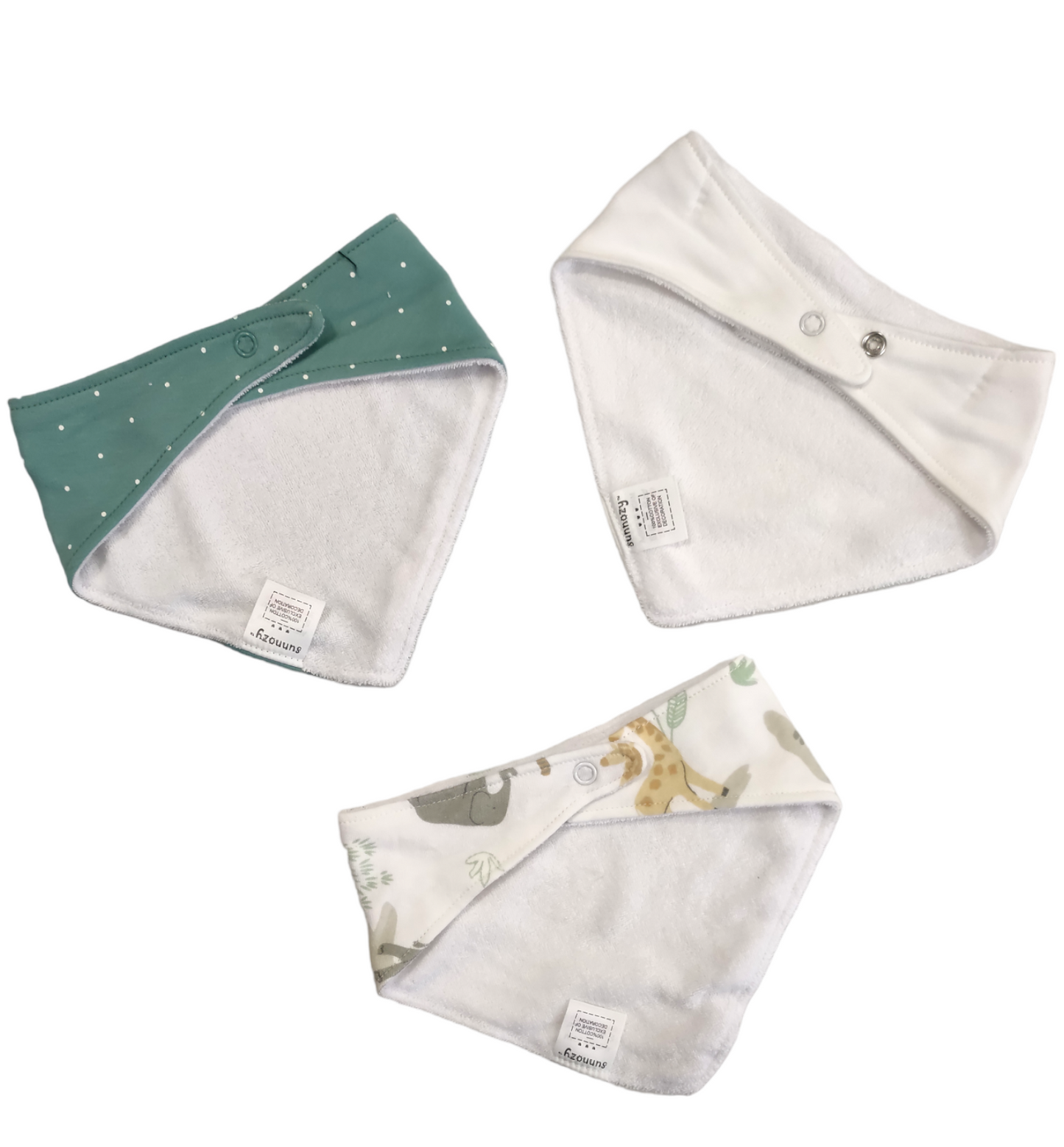 Bavaglino a Bandana Confezione Tre Pezzi Tris Neonato Neonata Sunnozy