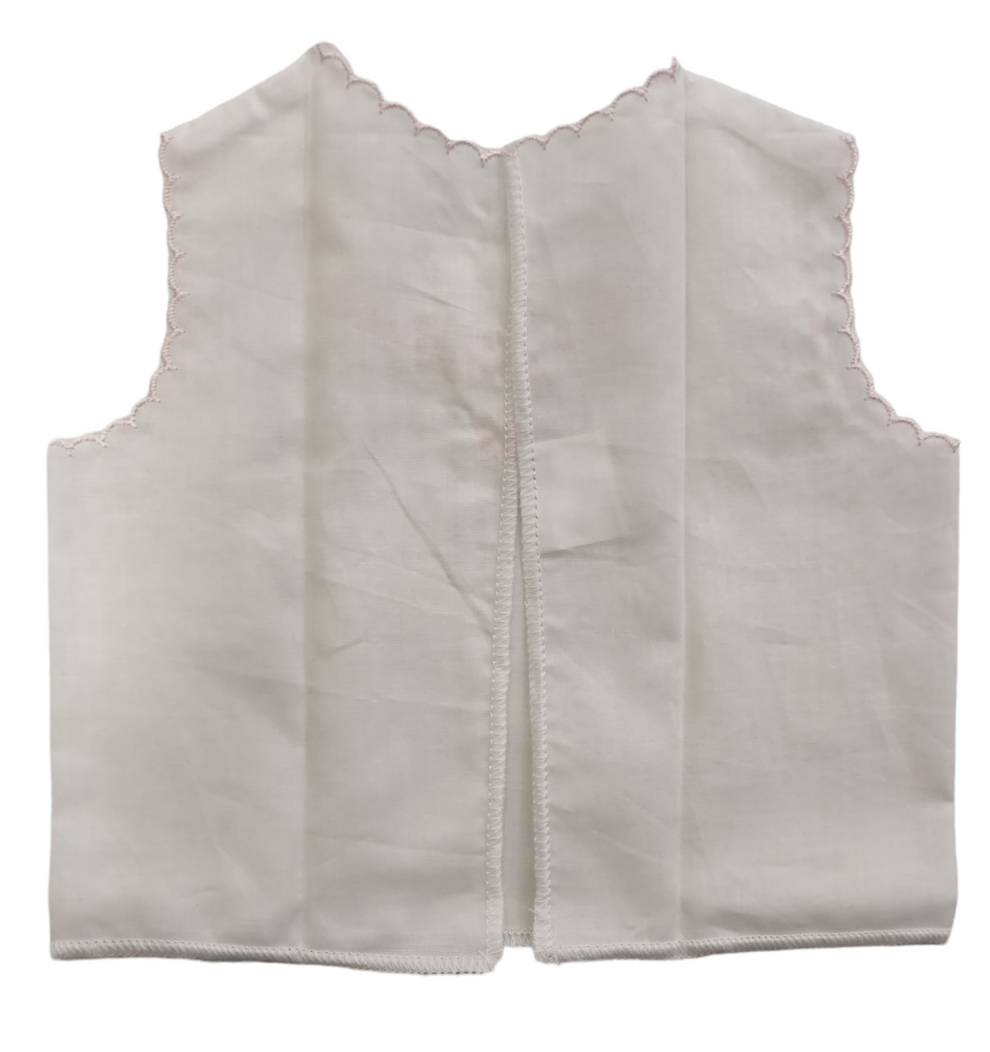 Camicina della Fortuna Cotone Bianco Con Bordi Rosa Neonata Culla Porta Fortuna