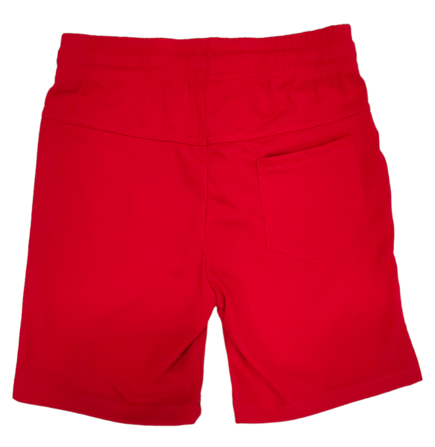 Pantaloncino in Jersey di Cotone Rosso Elasticizzato in Vita Bambino/Ragazzo 4-16 Anni
