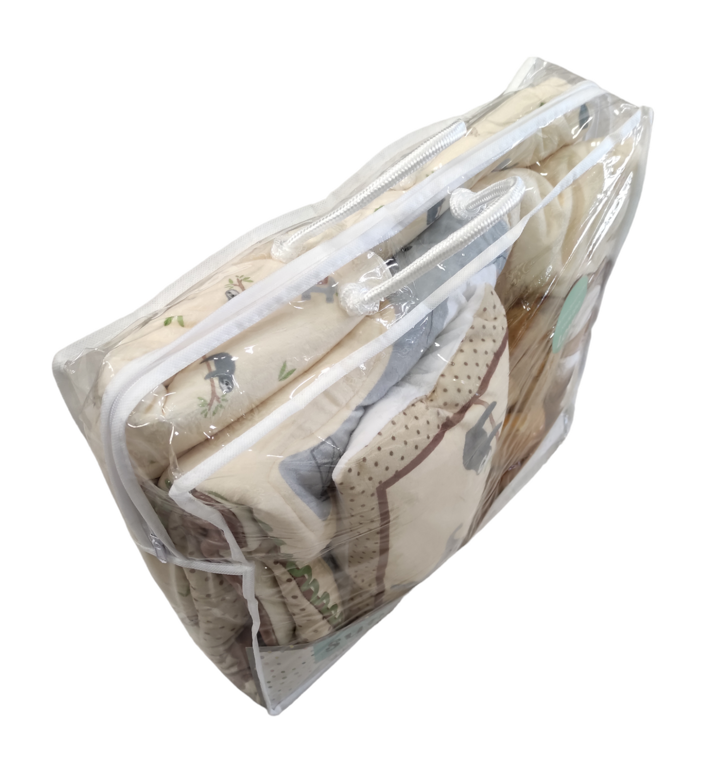 Set Invernale Completo Culla Con Coperta in Pile Piumone Ricamato Cuscino e Peluche Neonato