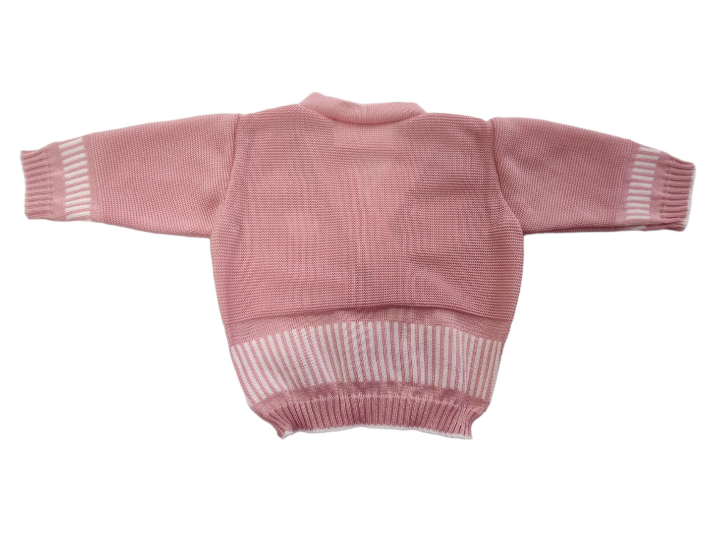 Scaldacuore Copri Spalle Modello Cardigan con Bottoni In Puro Cotone Neonata 0-3 Mesi