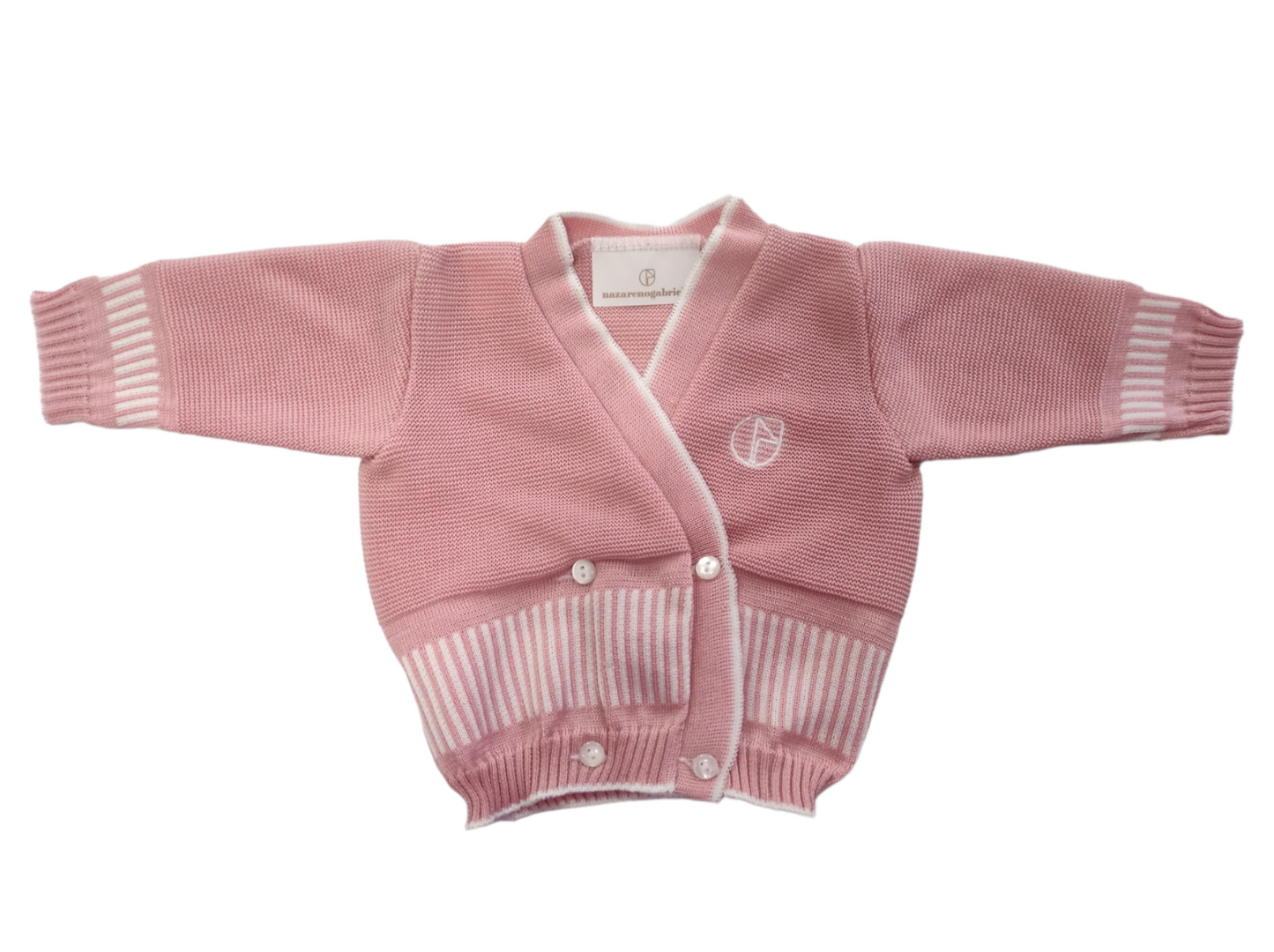 Scaldacuore Copri Spalle Modello Cardigan con Bottoni In Puro Cotone Neonata 0-3 Mesi