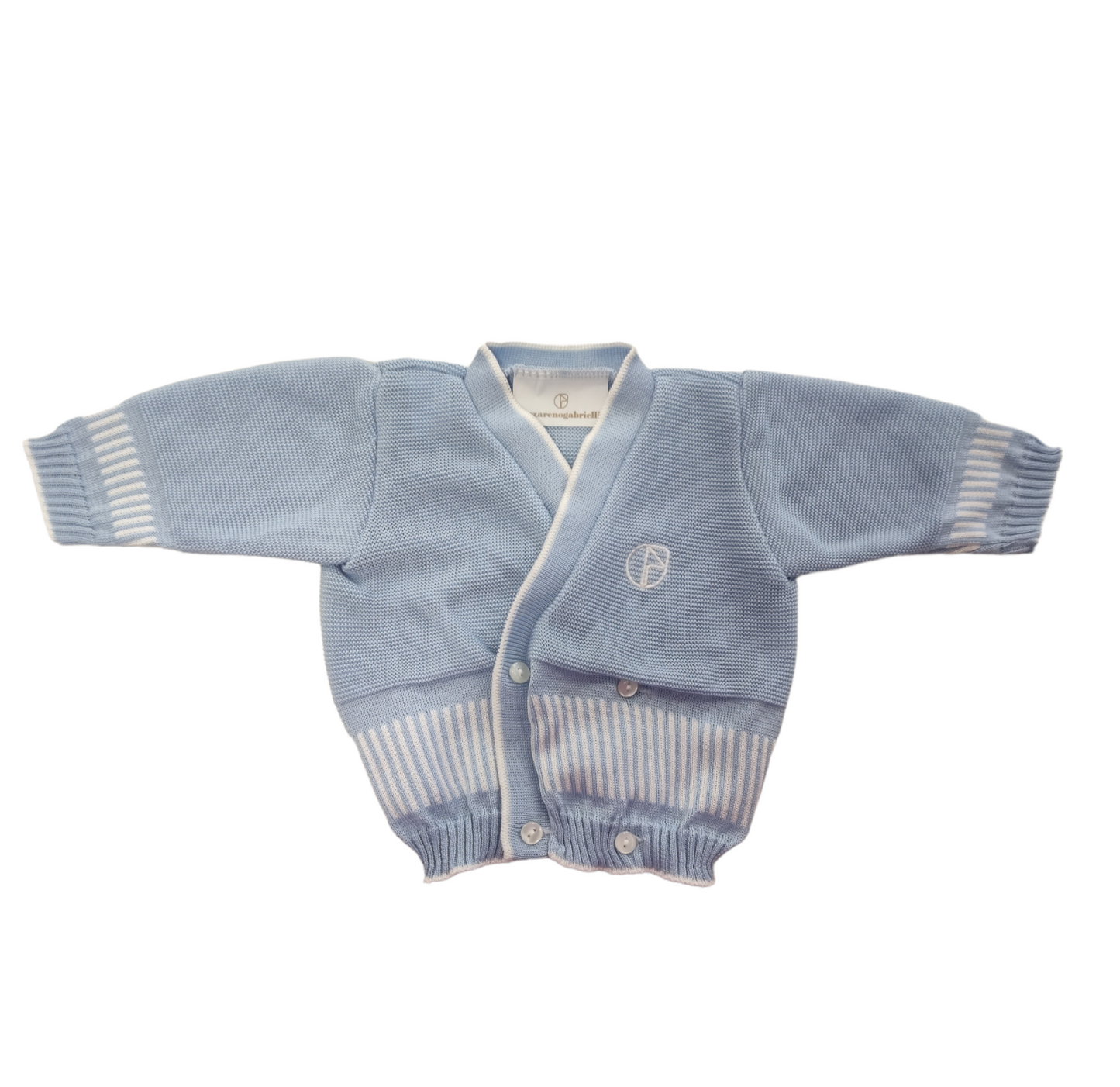 Scaldacuore in Puro Cotone Modello Cardigan con Bottoni Neonato 0-3 Mesi