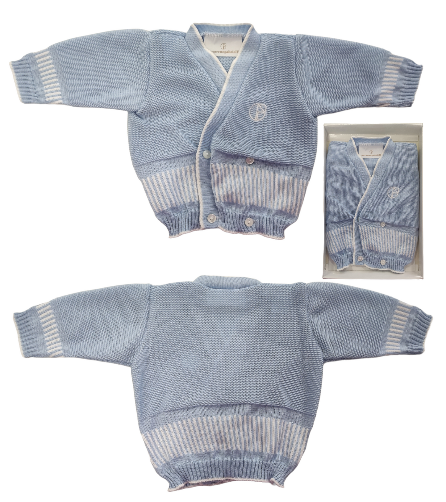 Scaldacuore in Puro Cotone Modello Cardigan con Bottoni Neonato 0-3 Mesi