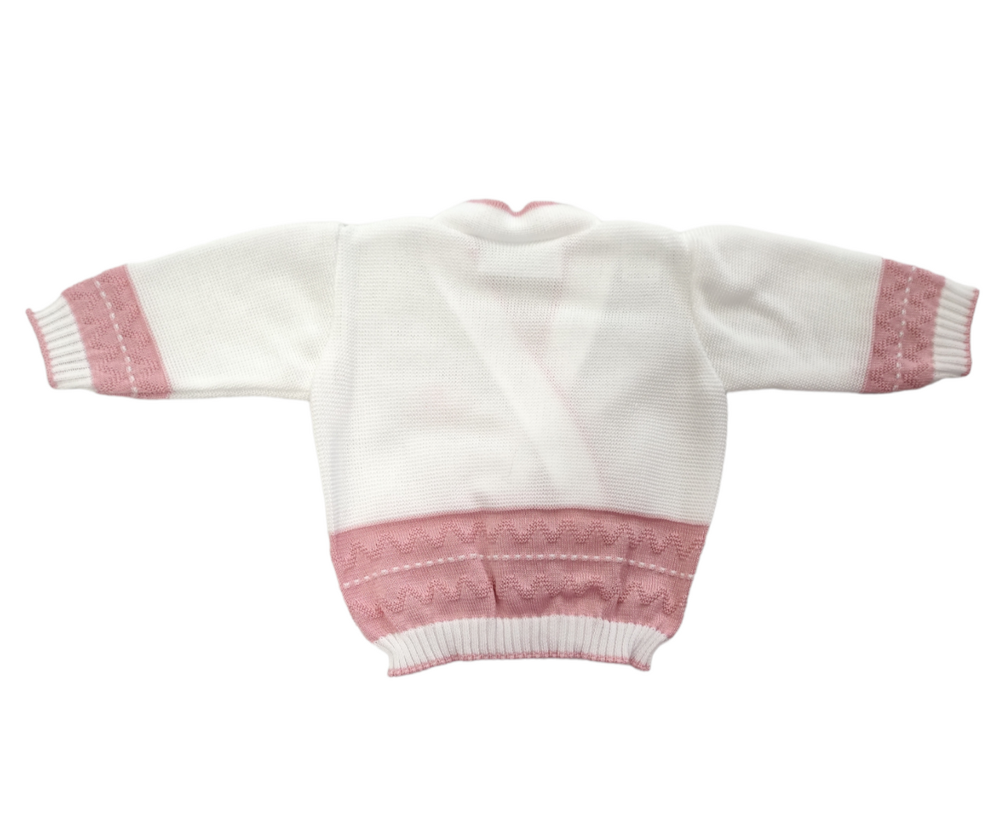 Scaldacuore Copri Spalle Modello Cardigan con Bottoni In Puro Cotone Neonata 0-3 Mesi