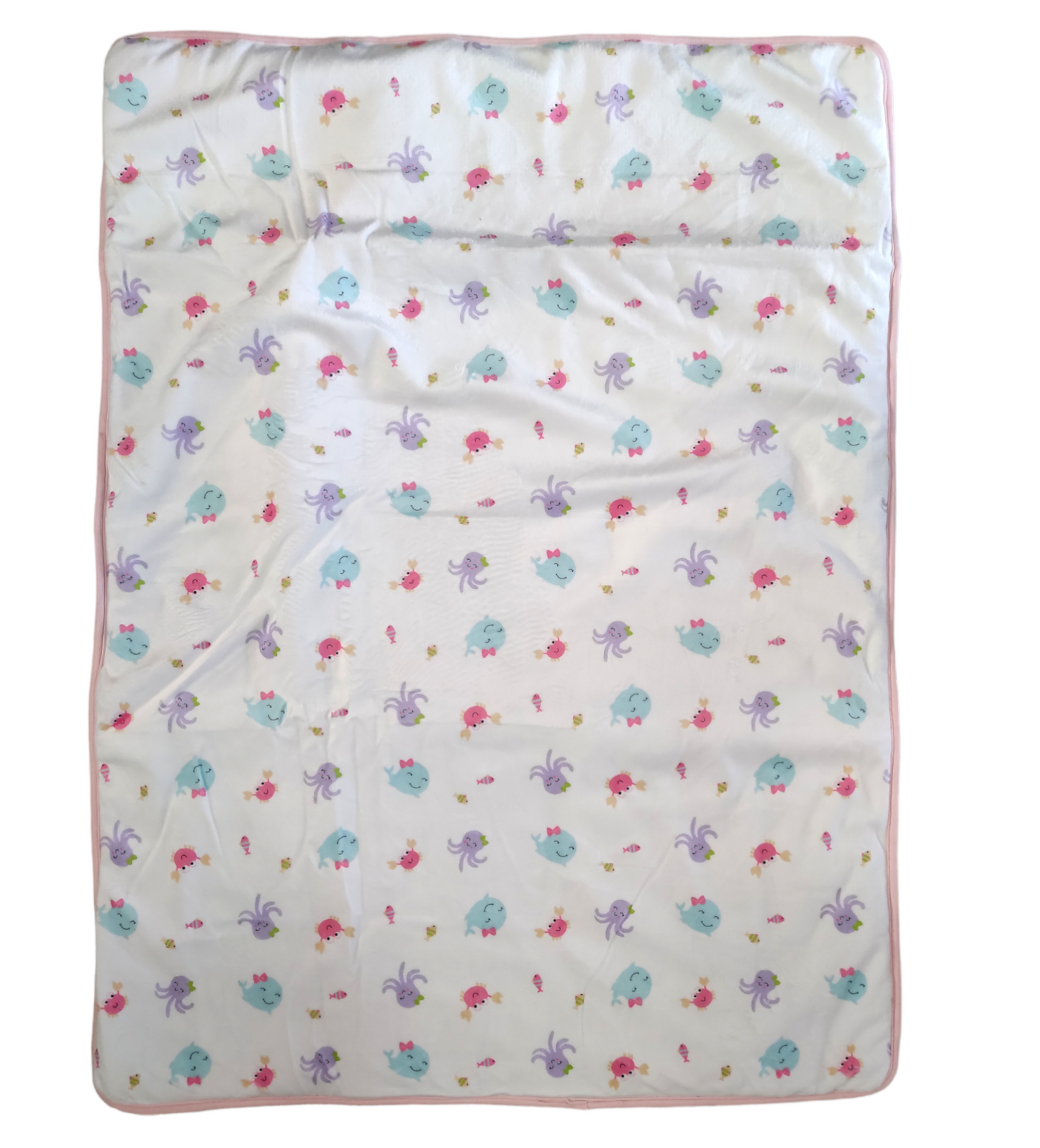 Set Invernale Completo Culla Con Coperta in Pile Piumone Ricamato Cuscino e Peluche Neonata