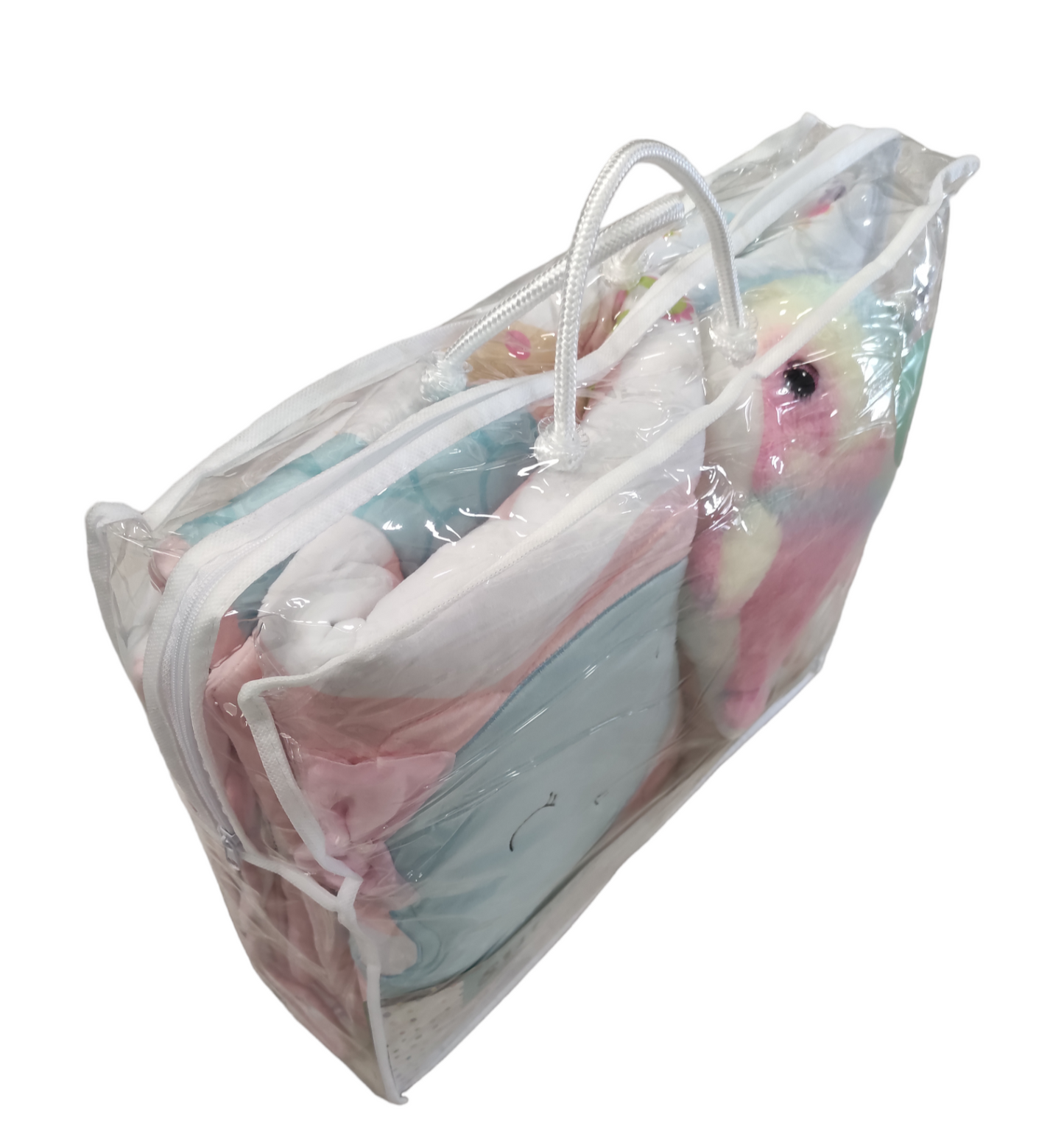 Set Invernale Completo Culla Con Coperta in Pile Piumone Ricamato Cuscino e Peluche Neonata