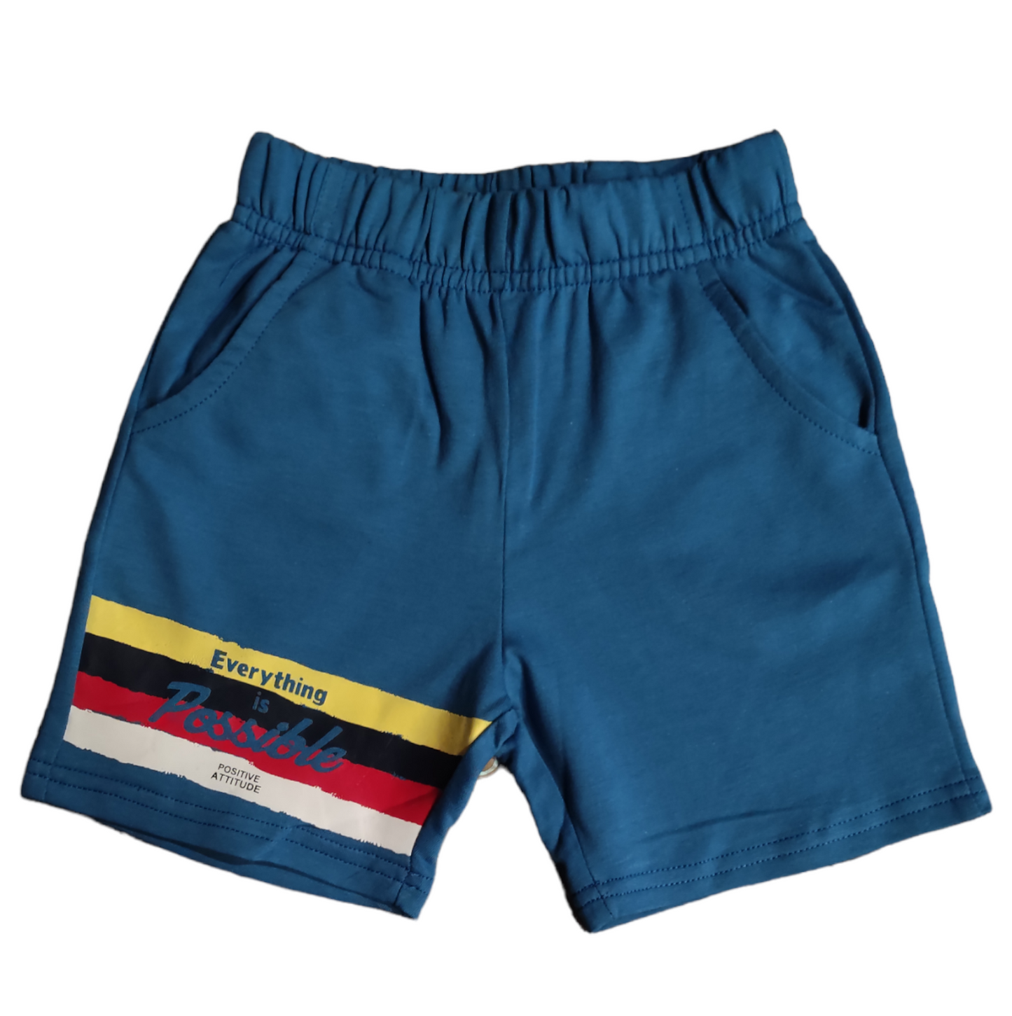 Completo in Cotone T-Shirt Colorata Gialla e Pantaloncino Bambino 6-36 Mesi