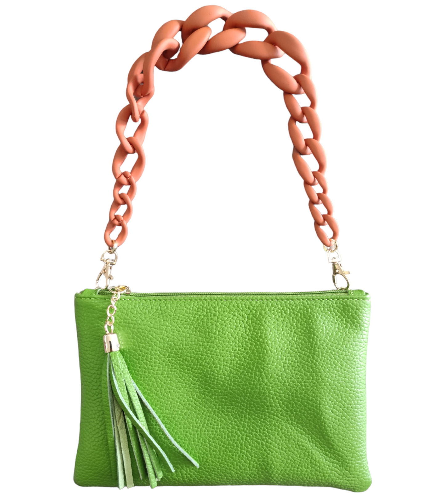 Tracolla Per Borsa Donna e Pochette a Mano Effetto Gommato Colorate Modello a Catena