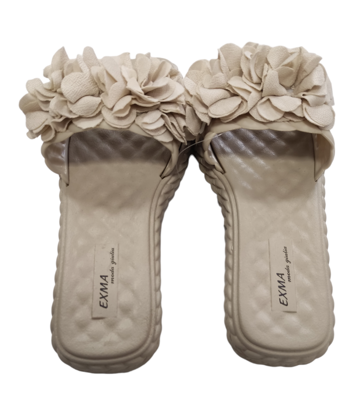Ciabatte Moda da Donna a Fascia Decorata con Petali Suola Morbida in Gomma