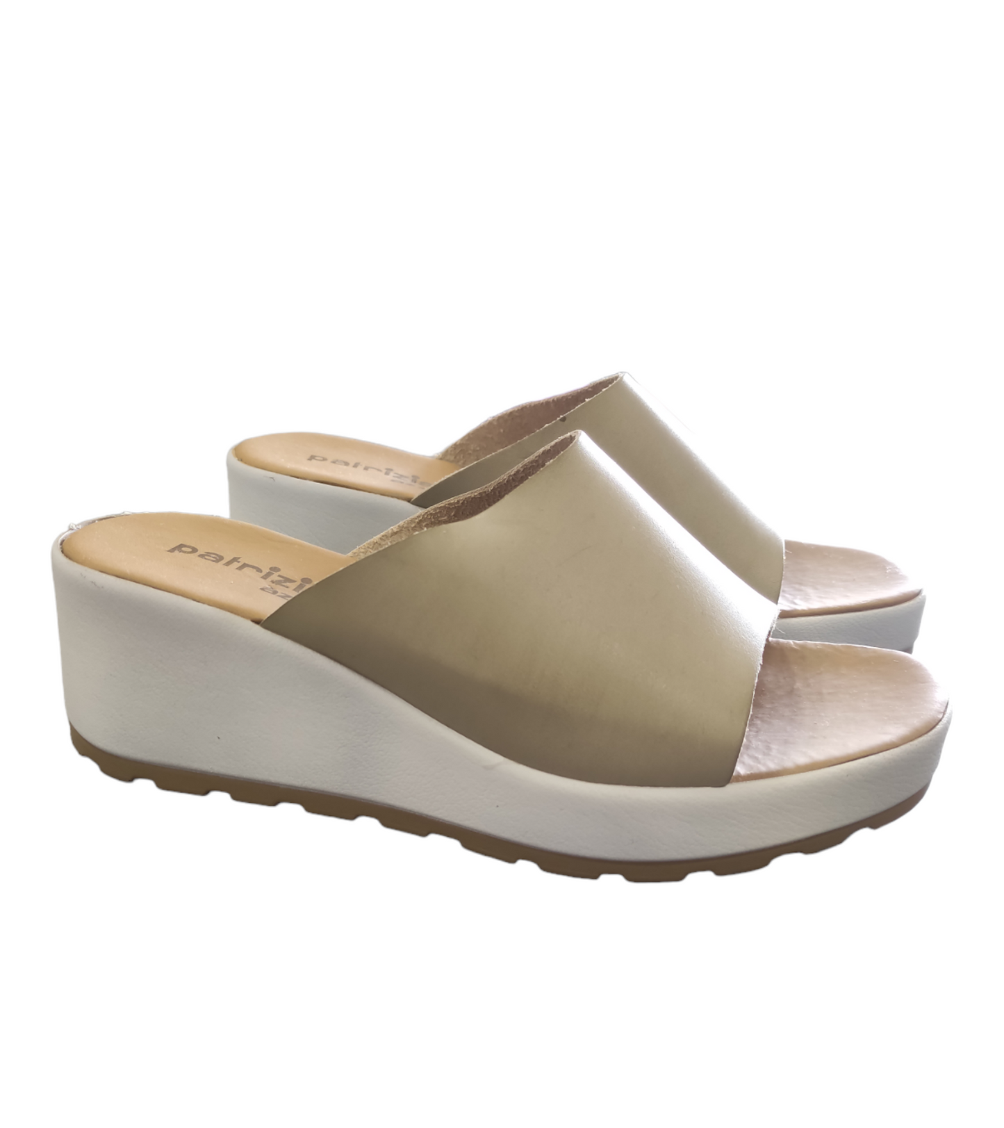 Sandalo Sabot Donna Suola Morbida Fascia Eco Pelle Color Sabbia Patrizia Azzi Made In Italy