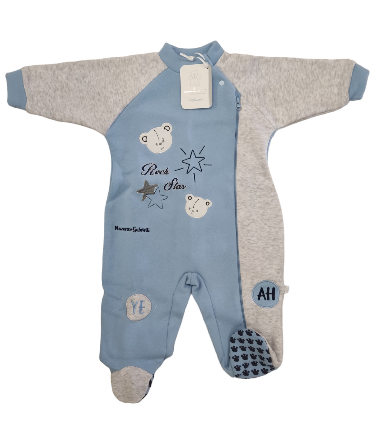 Pigiamone Neonato Bambino Intero Chiusura Lampo Piedini Antiscivolo Felpato Invernale 9 Mesi