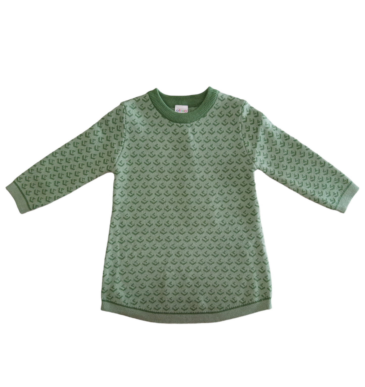 Vestitino Bambina in Maglia Color Verde Pastello Maglioncino Ativo Kids Bambina 6-36 Mesi