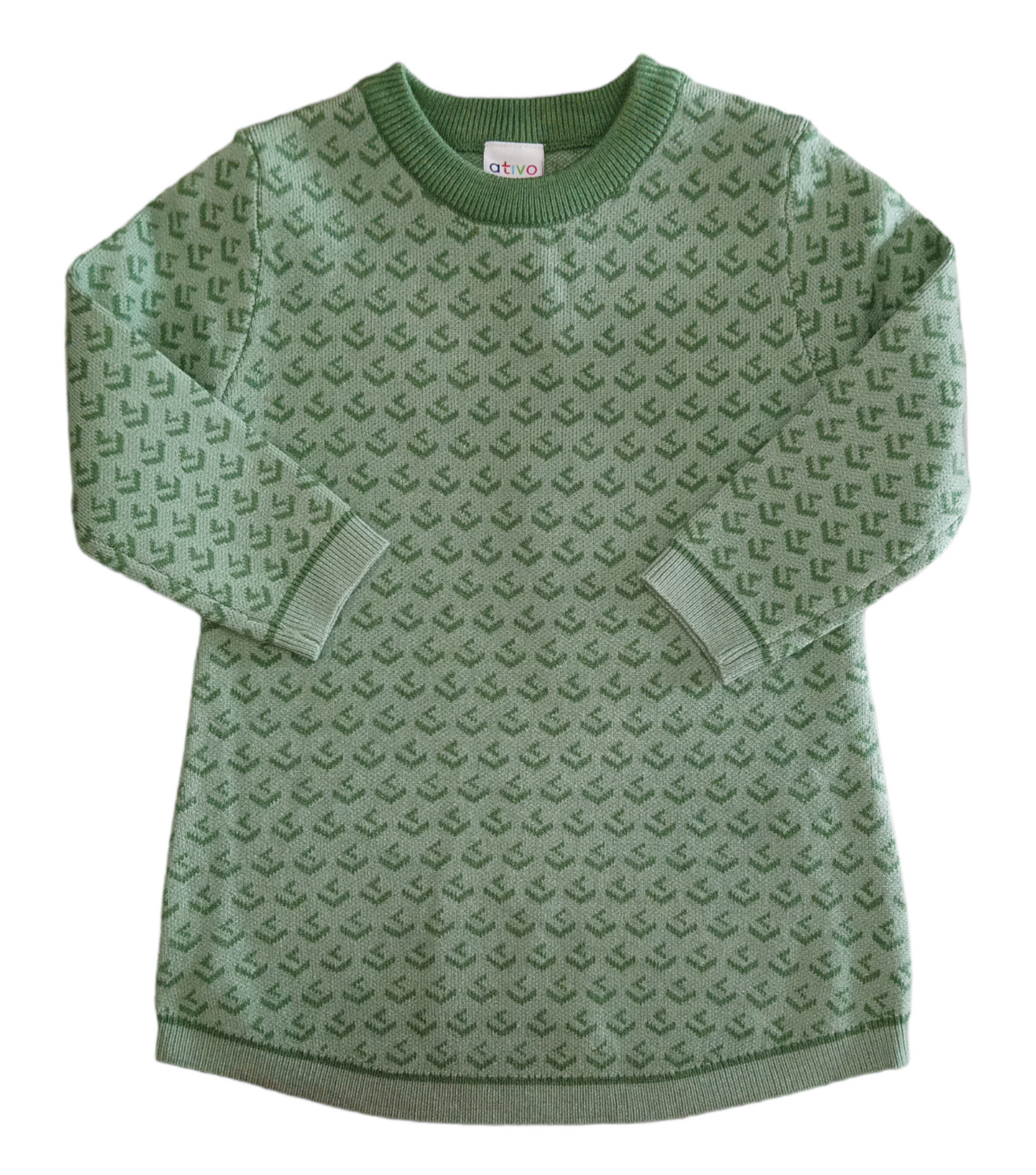Vestitino Bambina in Maglia Color Verde Pastello Maglioncino Ativo Kids Bambina 6-36 Mesi