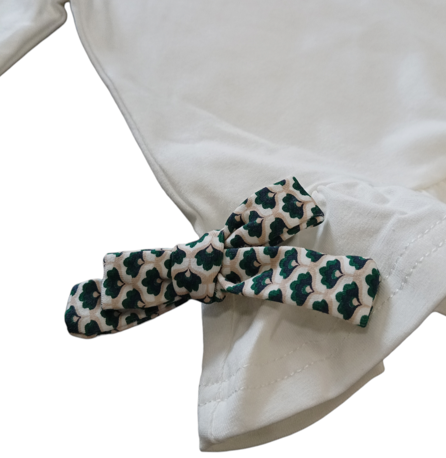 T-Shirt Felpata in Cotone Magliettina Manica Lunga Svasata con Rouches Ativo Kids Bambina 12-36 Mesi