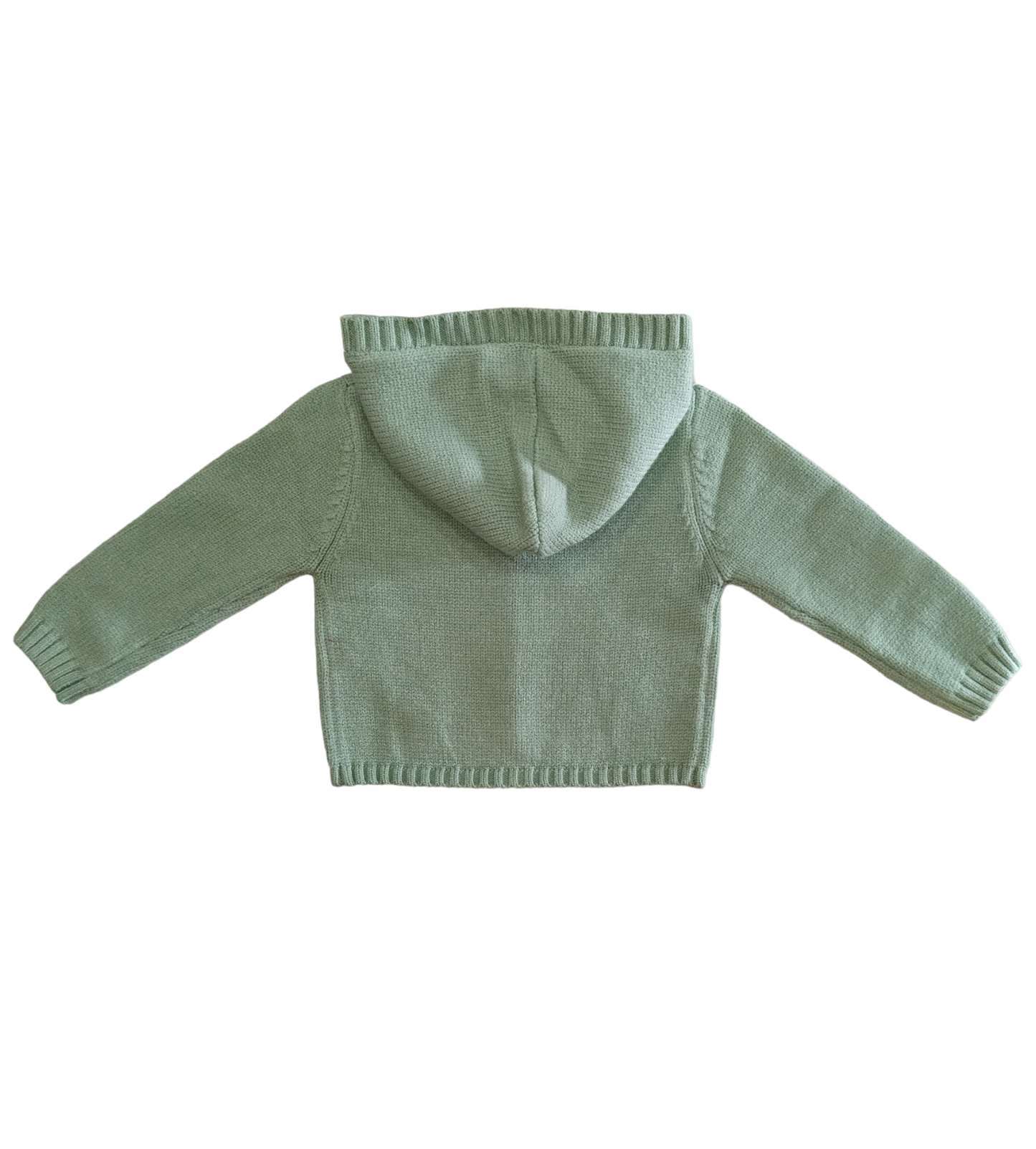 Cardigan in Maglia con Bottoni e Cappuccio Verde Pastello Ativo Kids Bambina 6-36 Mesi