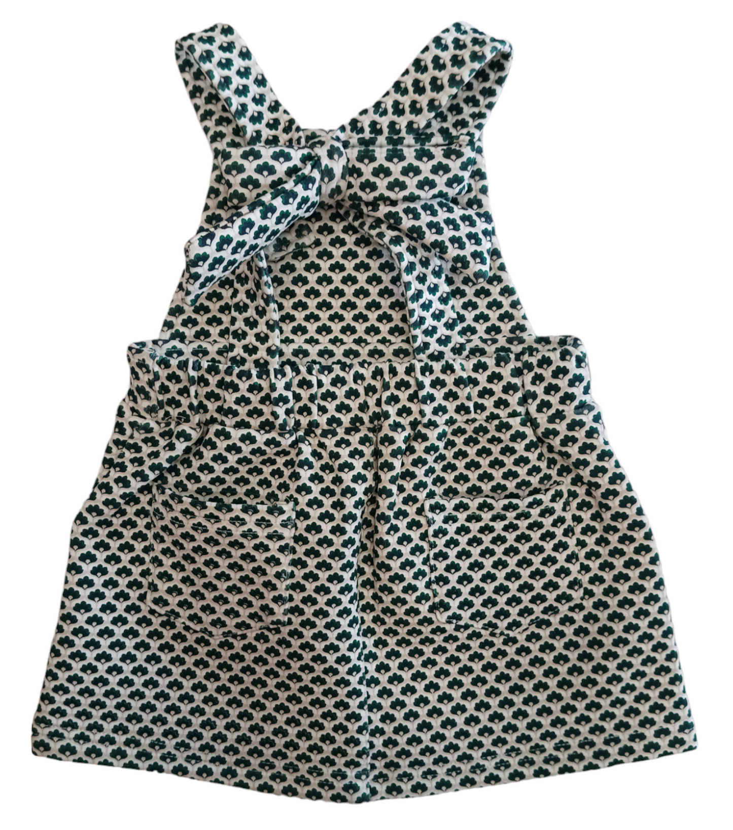 Salopette Vestitino con Fiocco sul Retro Stampata Fantasia Geometrica Ativo Kids Bambina 6-36 Mesi