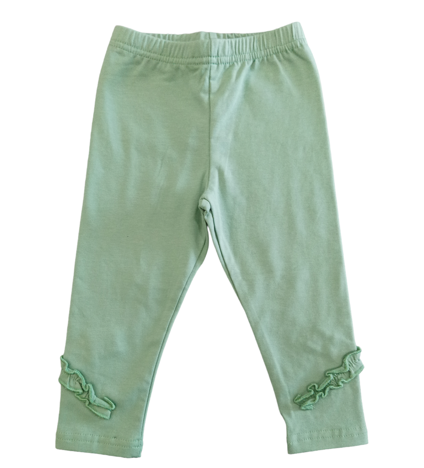 Leggings Color Verde Pastello Felpato con Ruche in fondo Ativo Kids Bambina 6-36 Mesi