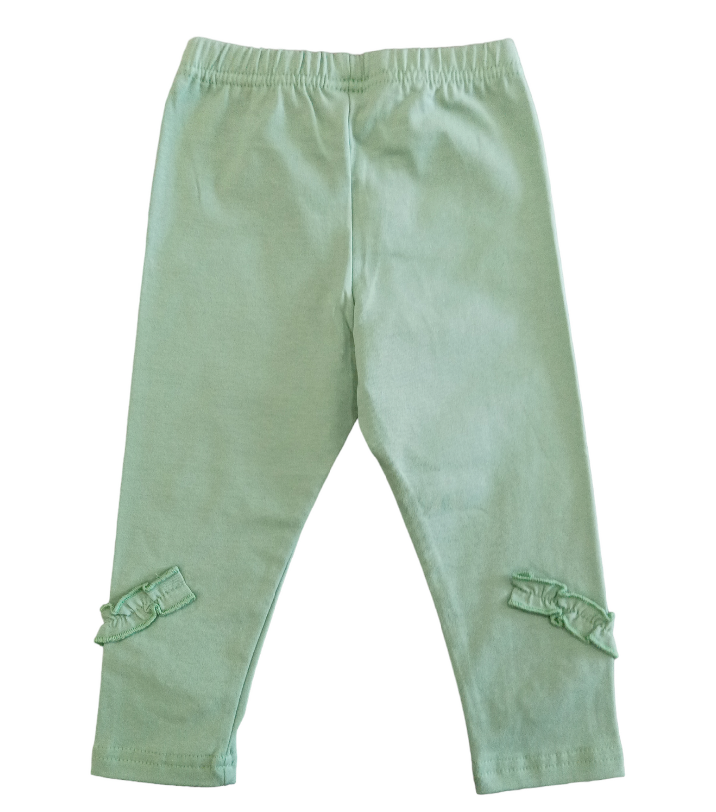 Leggings Color Verde Pastello Felpato con Ruche in fondo Ativo Kids Bambina 6-36 Mesi