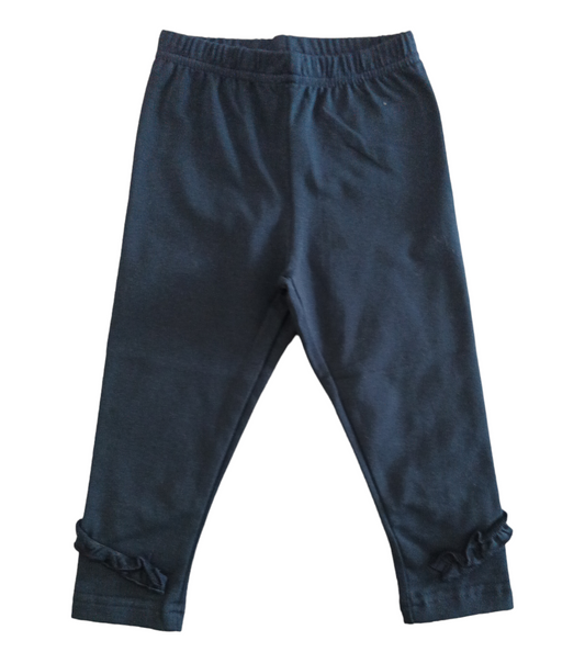 Leggings Color Blu Scuro Felpato con Ruche in fondo Ativo Kids Bambina 6-36 Mesi