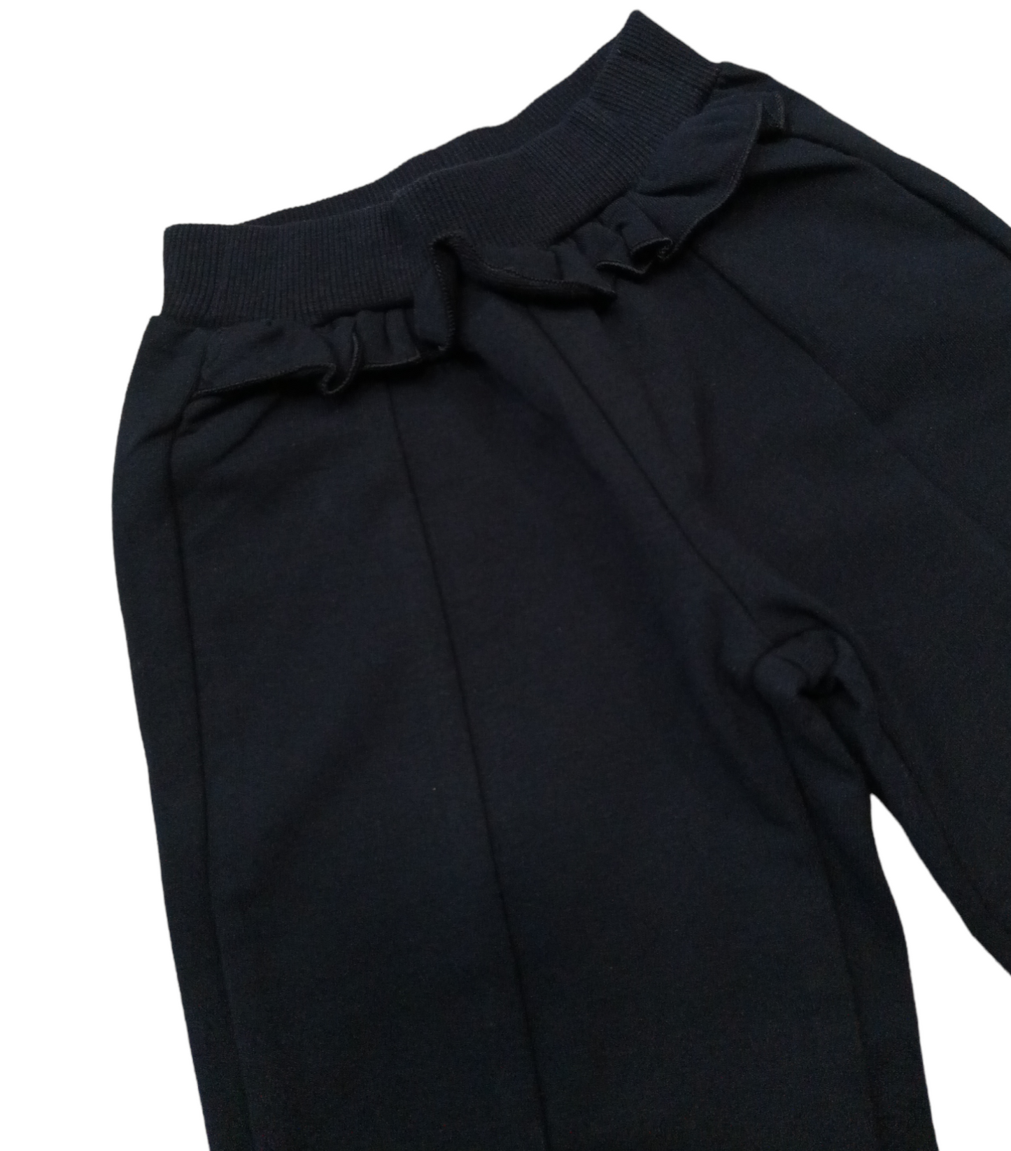 Pantalone Tuta Felpato Blu Tinta Unita Con Ruche in Vita Ativo Kids Bambina 12-36 Mesi