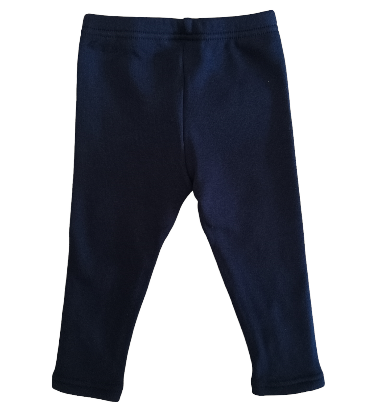 Leggings Felpato in Jersey di Cotone Tinta Unita Blu con Ricamo Coniglietta Ativo Kids Bambina 6-36 Mesi