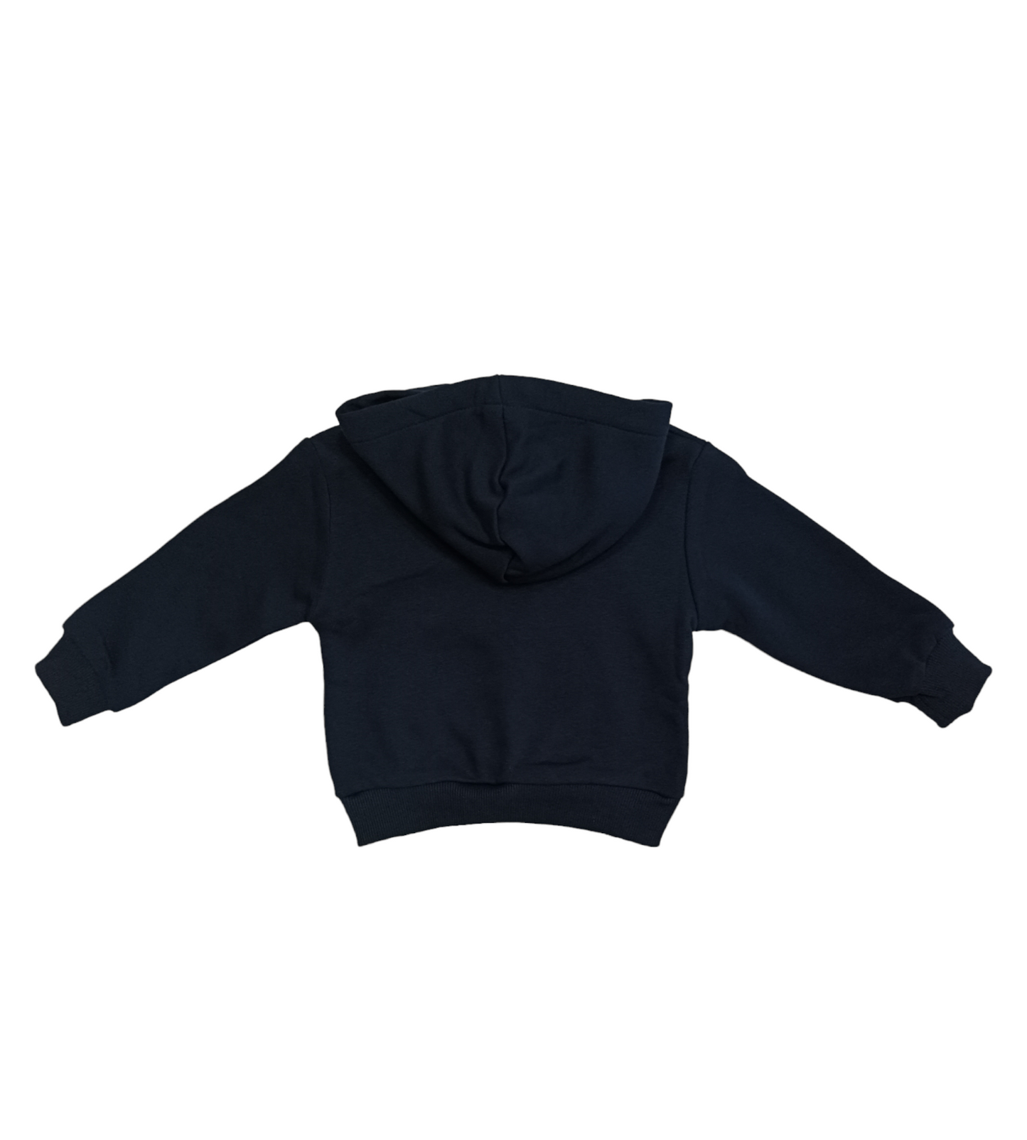 Felpa con Cappuccio in Cotone Felpata Internamente Colore Blu Scuro con Stampa Ativo Kids Bambino 6-36 Mesi