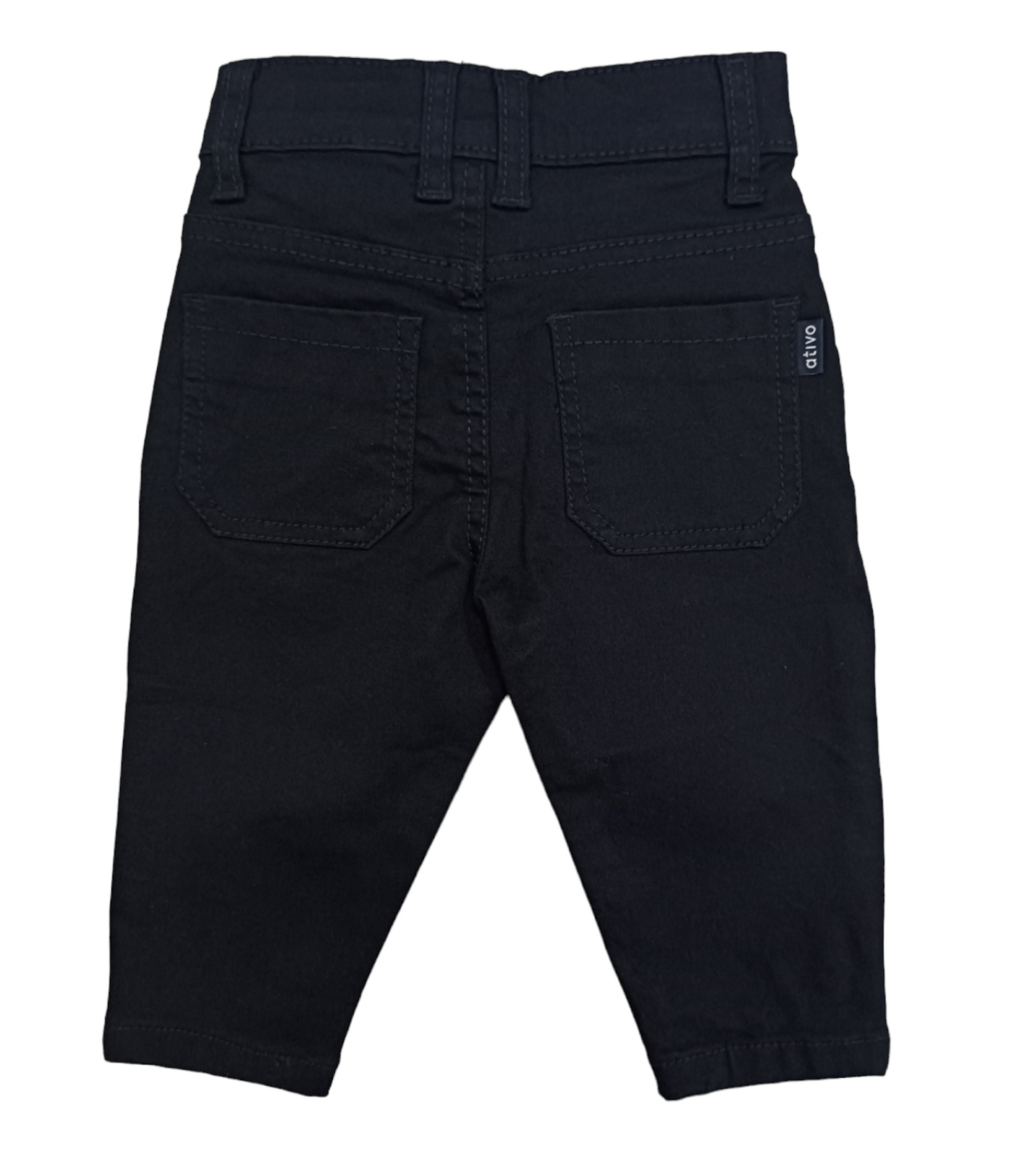 Pantalone Elasticizzato in Jersey di Caldo Cotone Color Blu Scuro Tre Bottoni Ativo Kids Bambino 6-36 Mesi