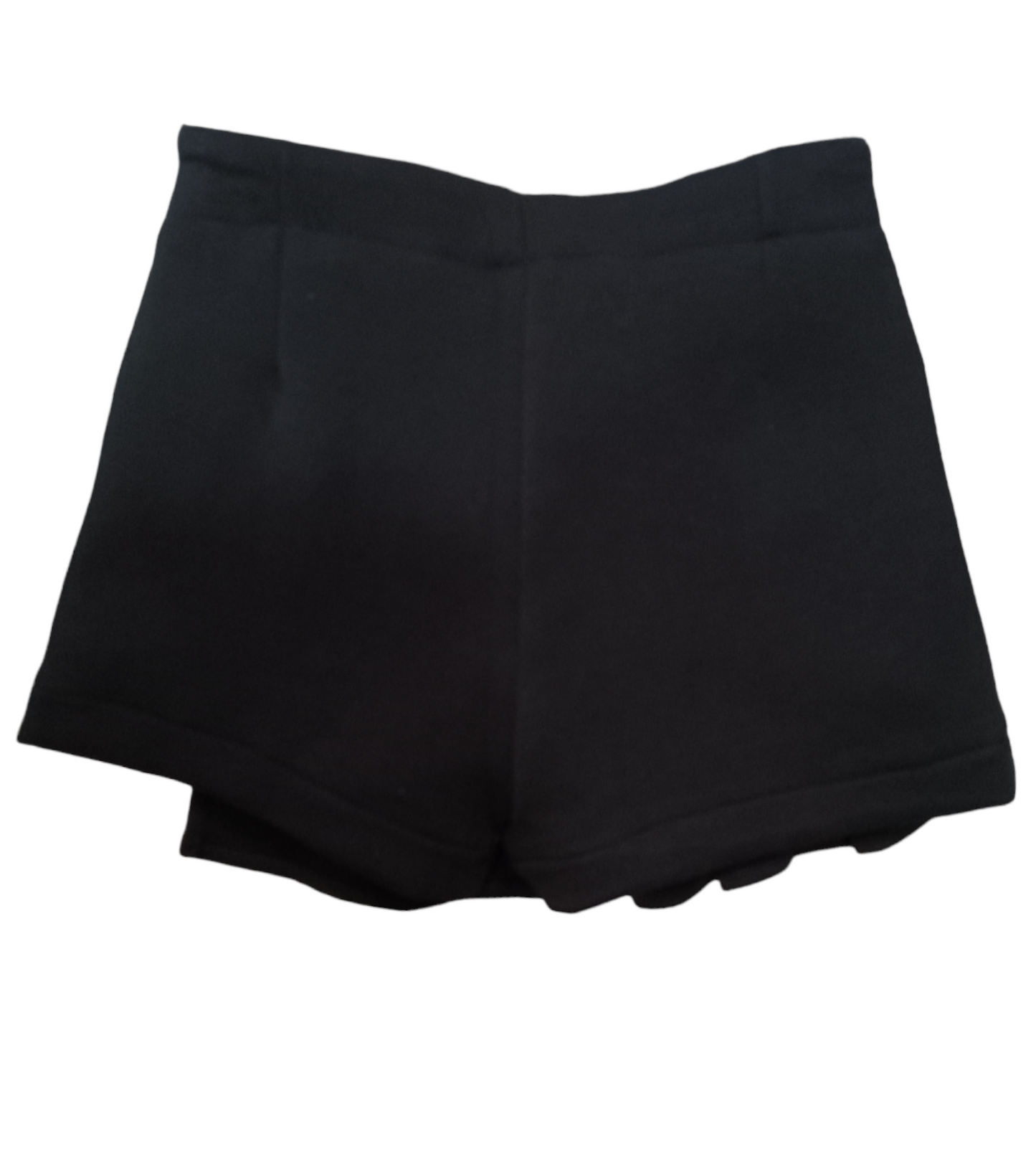 Shorts Nero con Piega Plissé Obliqua Pantaloncino Gonna Tessuto Scuba Ativo Kids Bambina/Ragazza 4-12 Anni