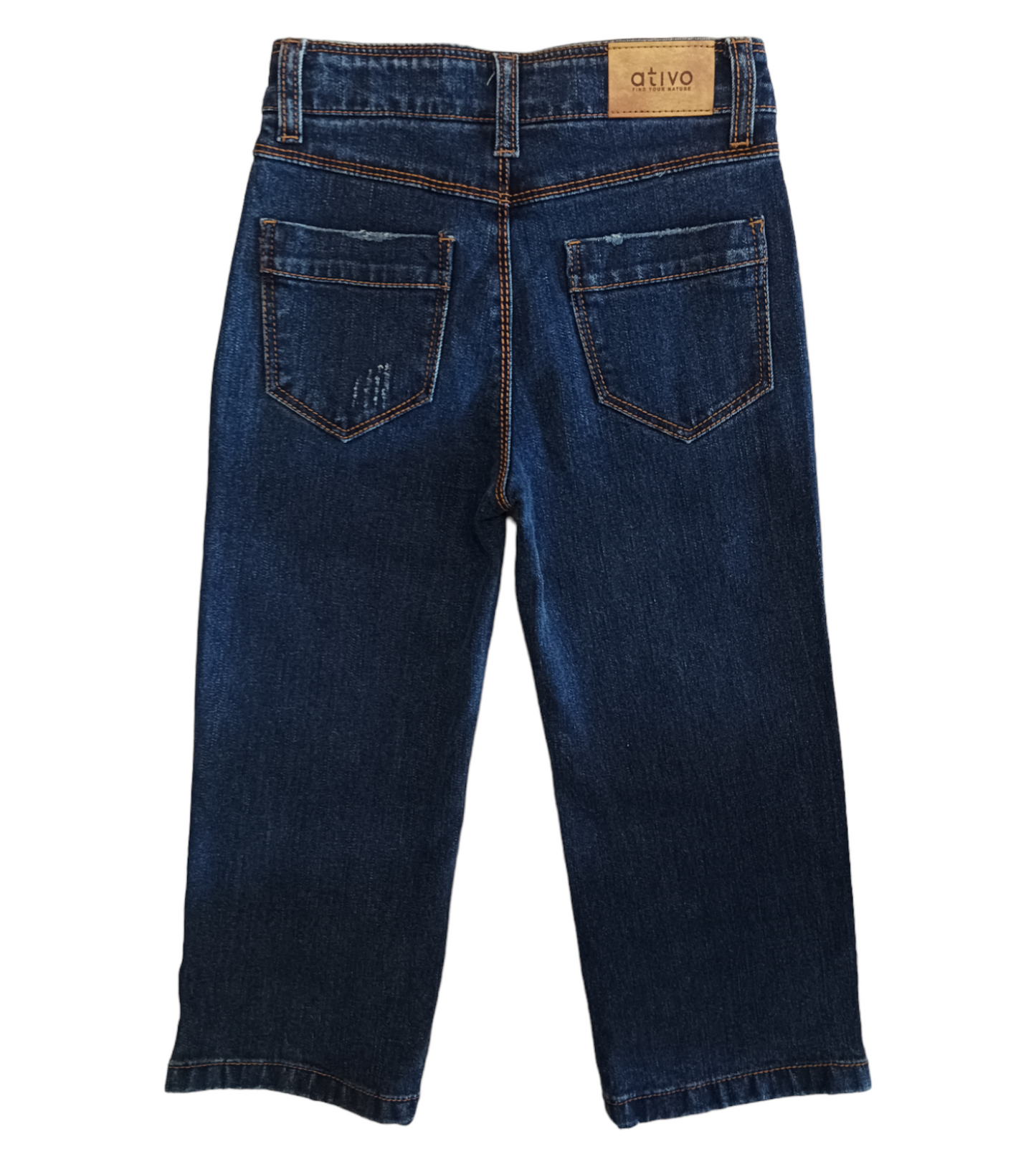 Jeans Elasticizzato Vita Alta con 3 Bottoni Wide Fit Ativo Kids Bambina/Ragazza 4-14 Anni