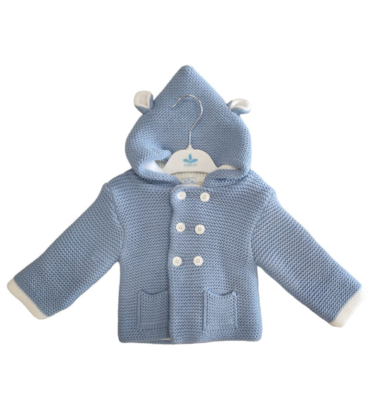 Cappottino Doppio Petto Cardigan Pesante Con Cappuccio Sardon Bambino 6-24 Mesi