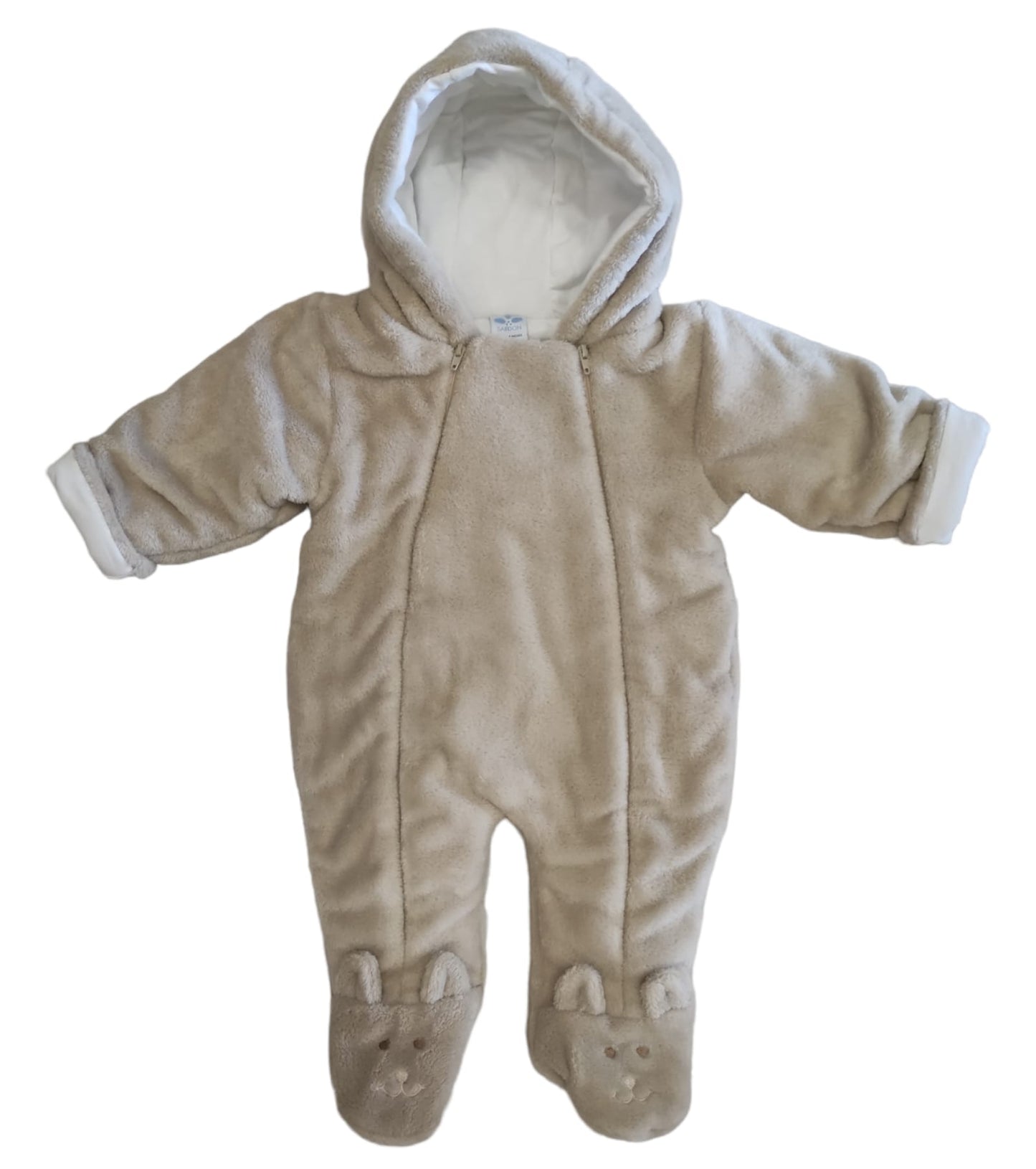Eskimo Tuta Invernale Beige Imbottita Neonato/a con Cappuccio Doppia Lampo Sardon 3-6 Mesi