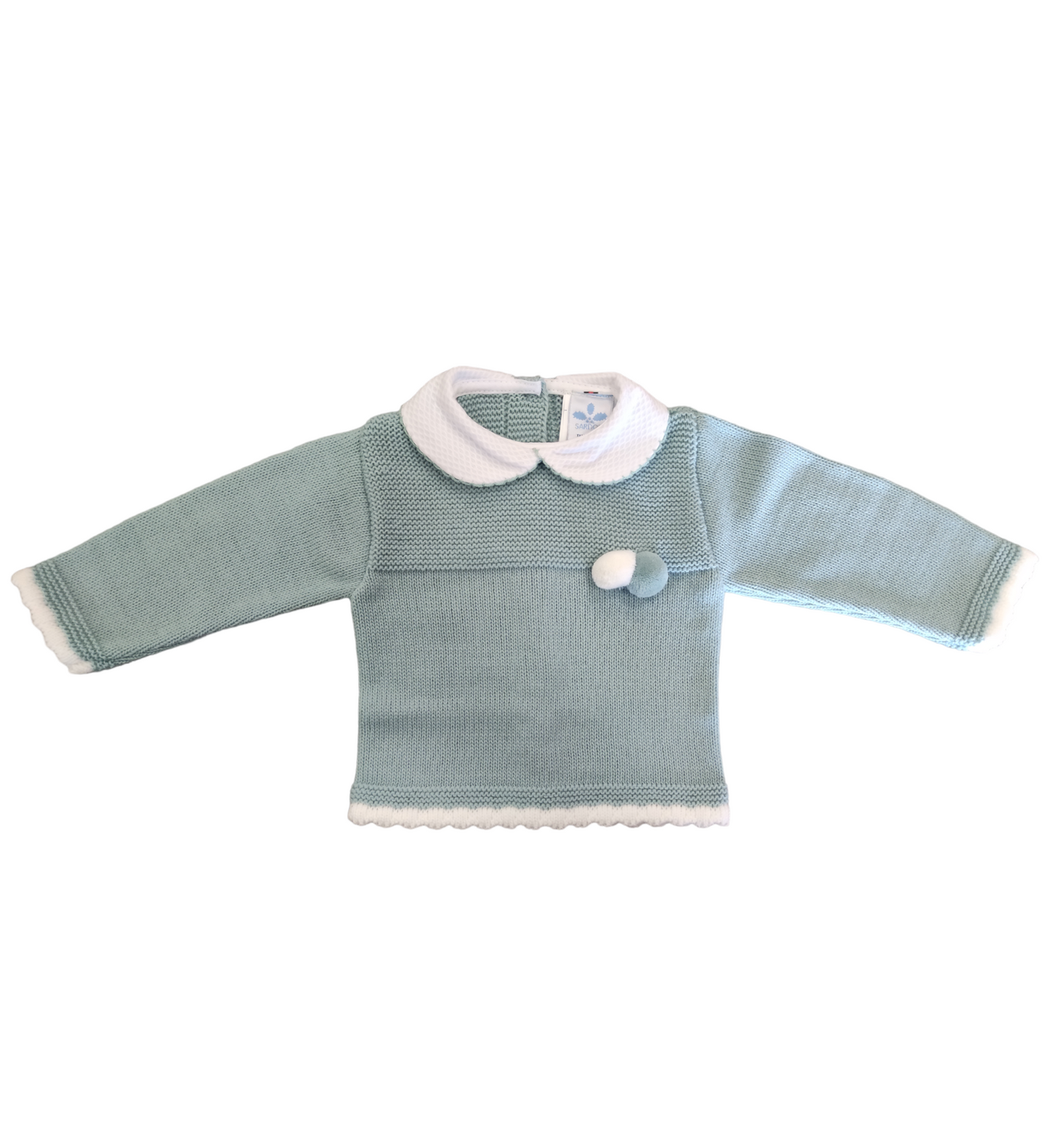 Completino Neonata Clinico Con Cuffietta Colore Verde Acqua New Born Sardon 0-6 Mesi