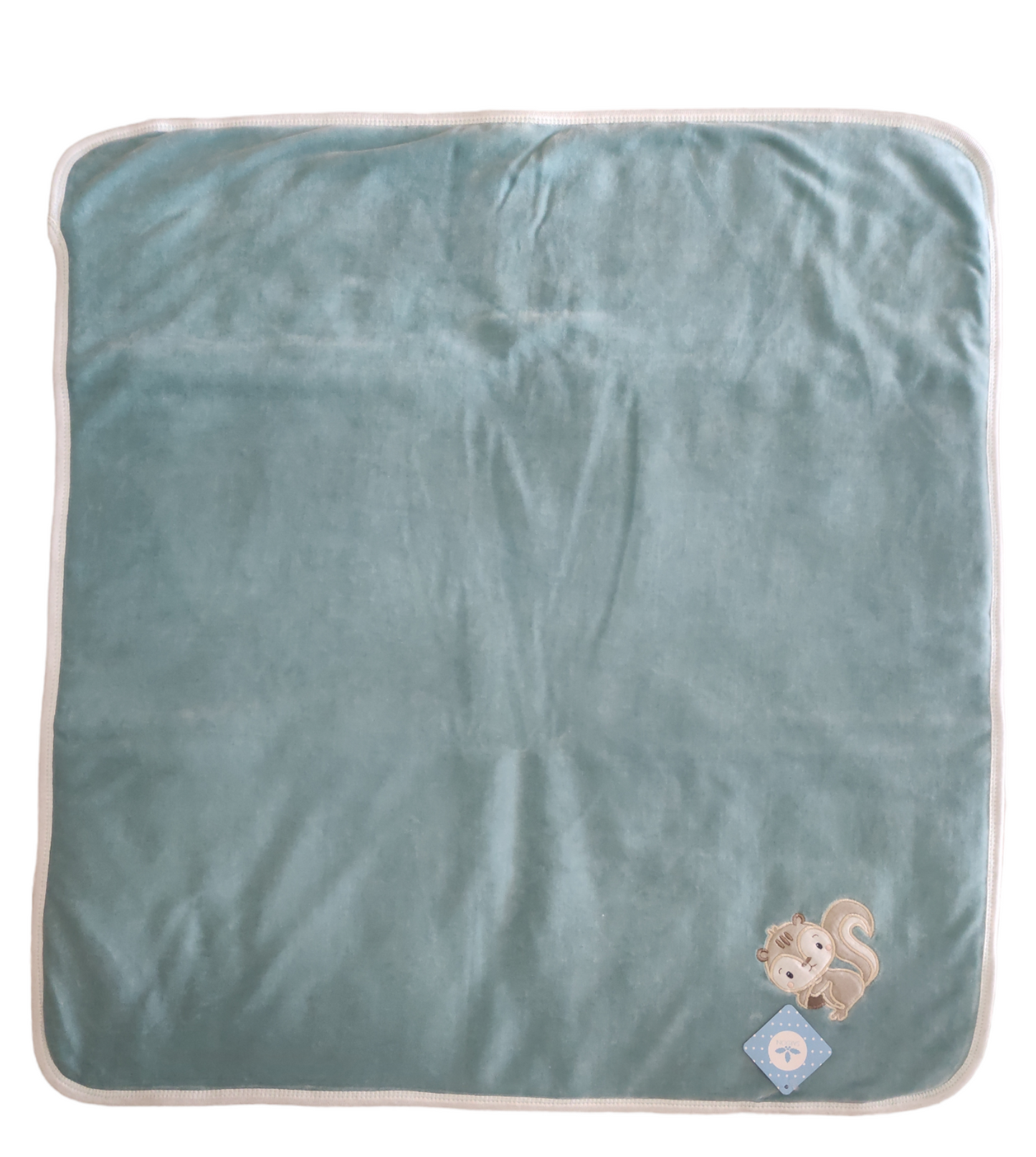 Coperta Invernale Imbottita in Ciniglia Verde Acqua Culla Carrozzina 77x74 cm Neonato Sardon