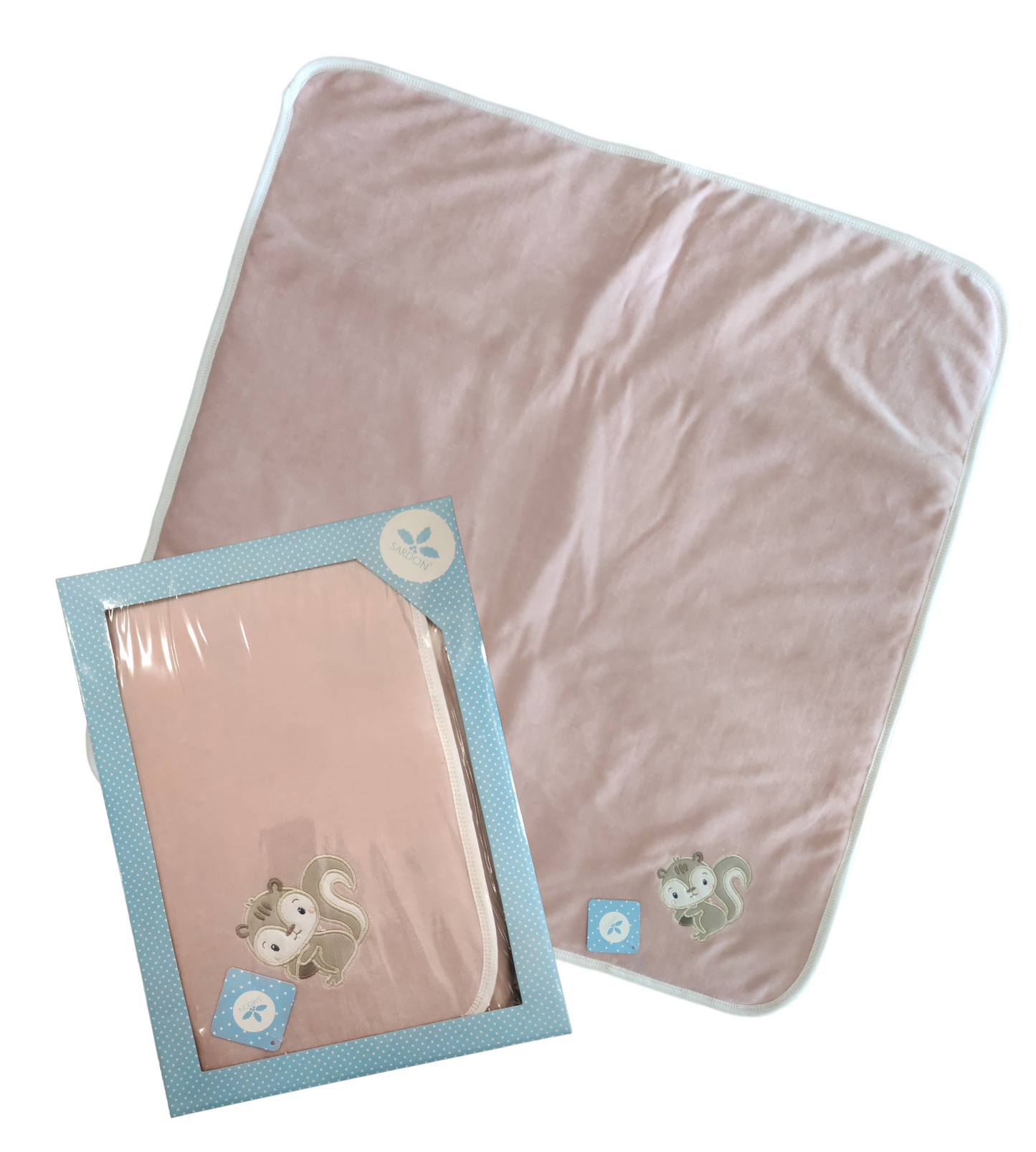 Coperta Invernale Imbottita in Ciniglia Rosa Antico 77x74 cm Neonata Culla Carrozzina Sardon