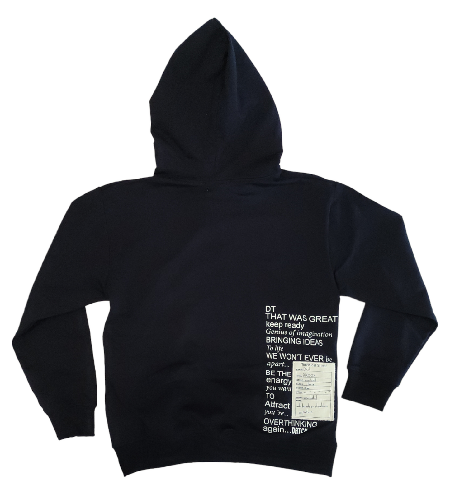 Felpa Chiusa in Tessuto Felpato Blu Scuro Interno con Cappuccio DATCH Ragazzo M - XXL 10-16 Anni