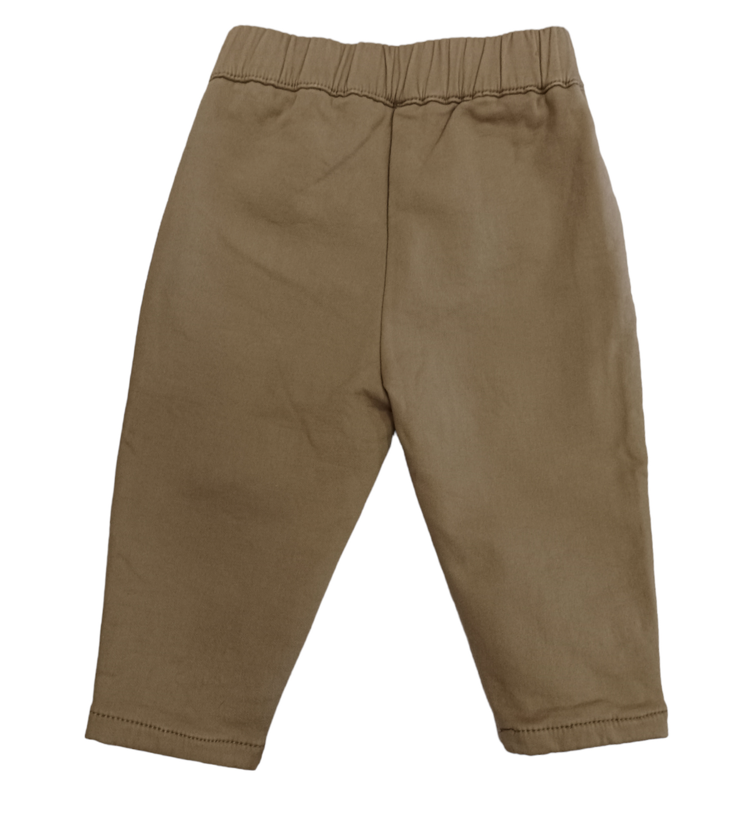 Pantalone Casual in Jersey di Caldo Cotone Color Seppia Elastico in Vita e Bottoni Ativo Kids Bambina 12-36 Mesi